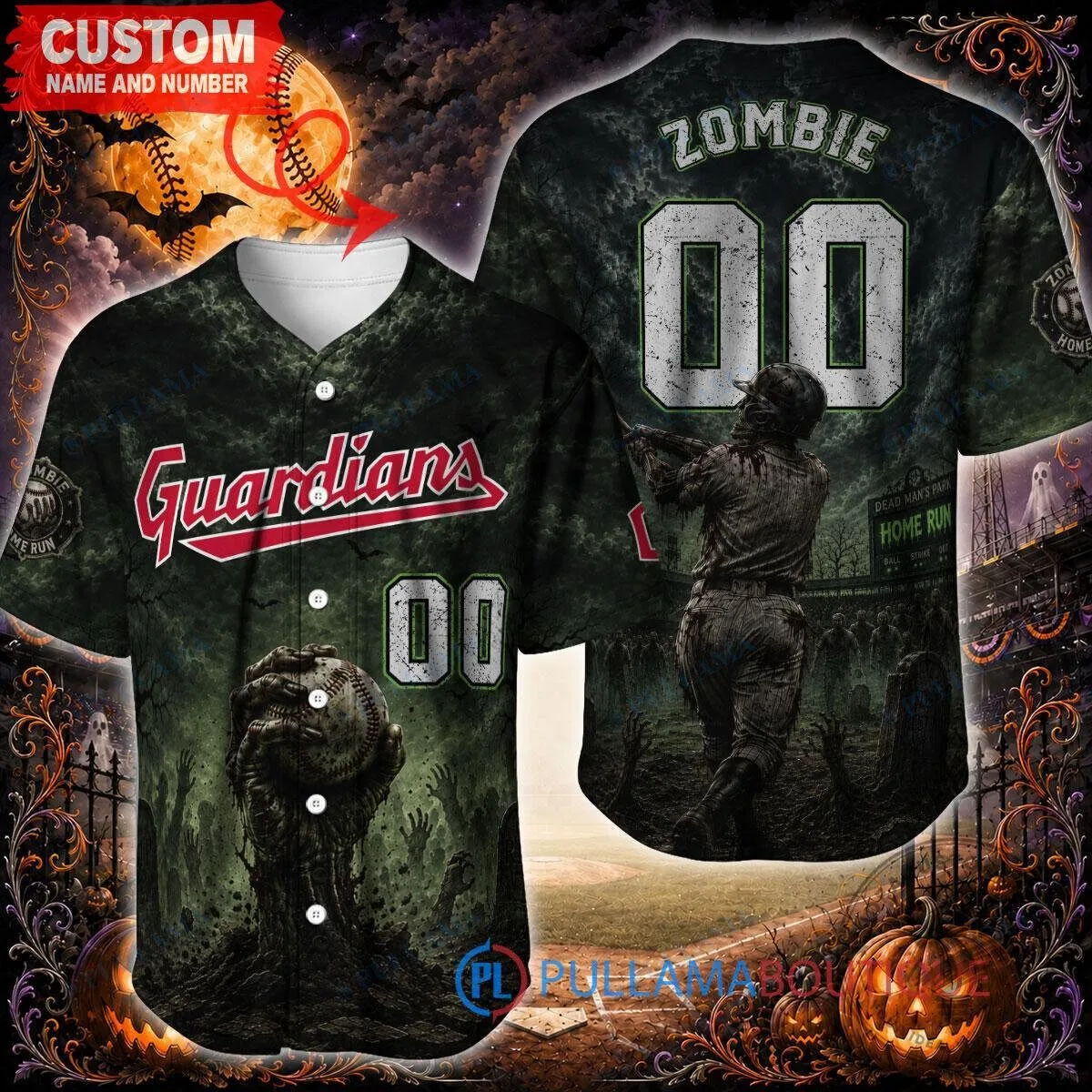 Cleveland Guardians Zombie Halloween Baseball Jersey Custom Name And Number