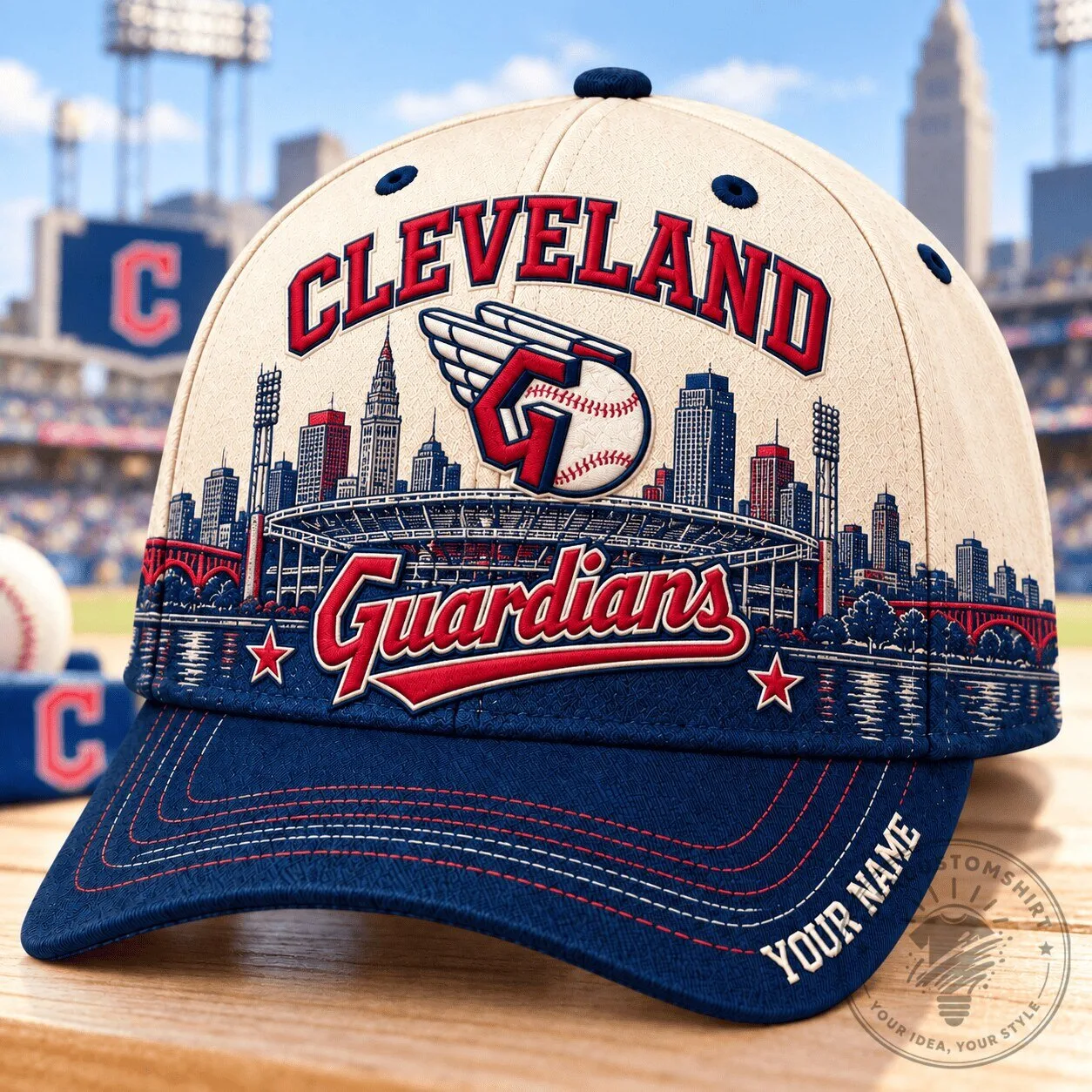 Cleveland Guardians Baseball Team Custom Name Cap Hat 2 Cleveland Guardians Baseball Team Custom Name Cap Hat