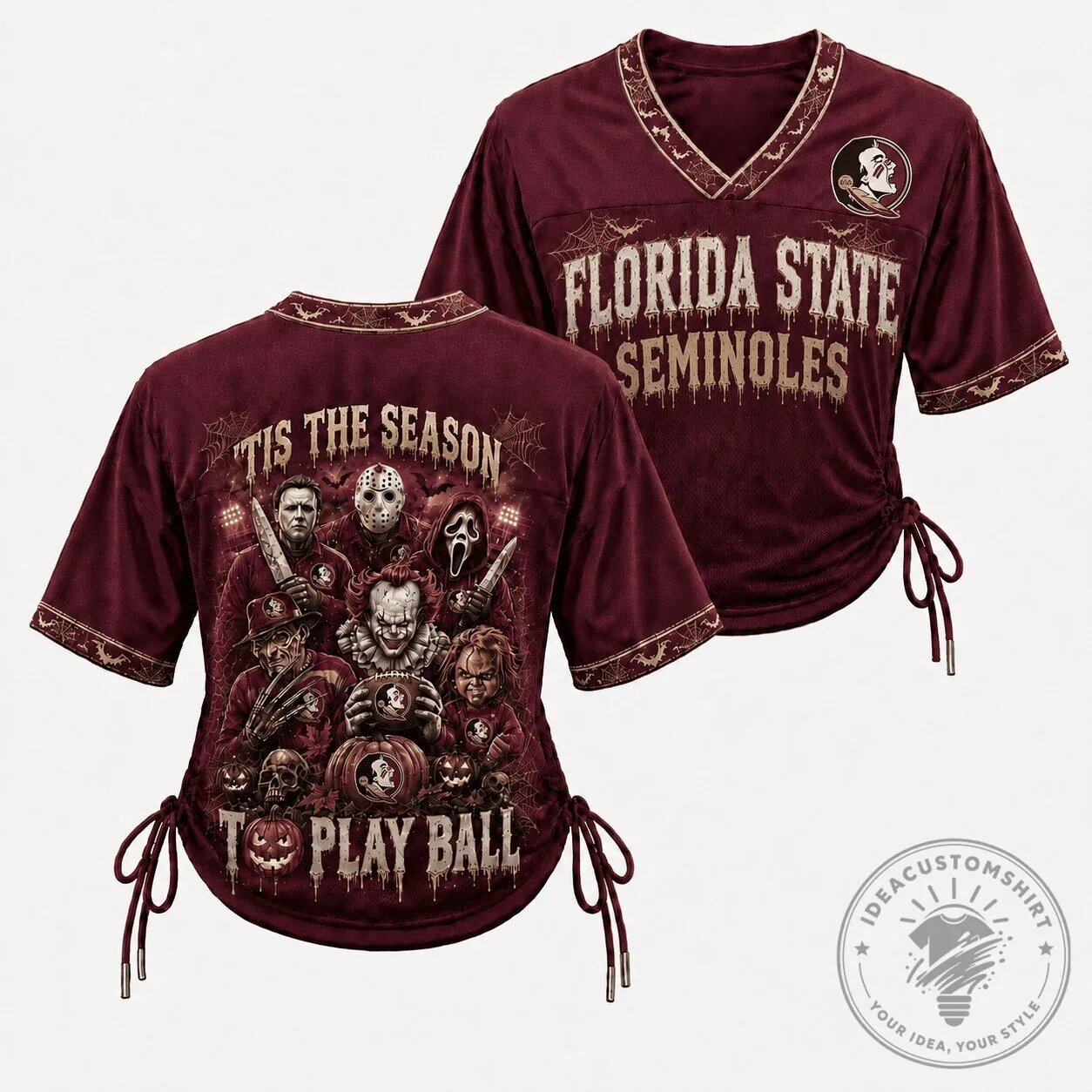 Florida State Seminoles Halloween Horror Movie Characters Football Jersey