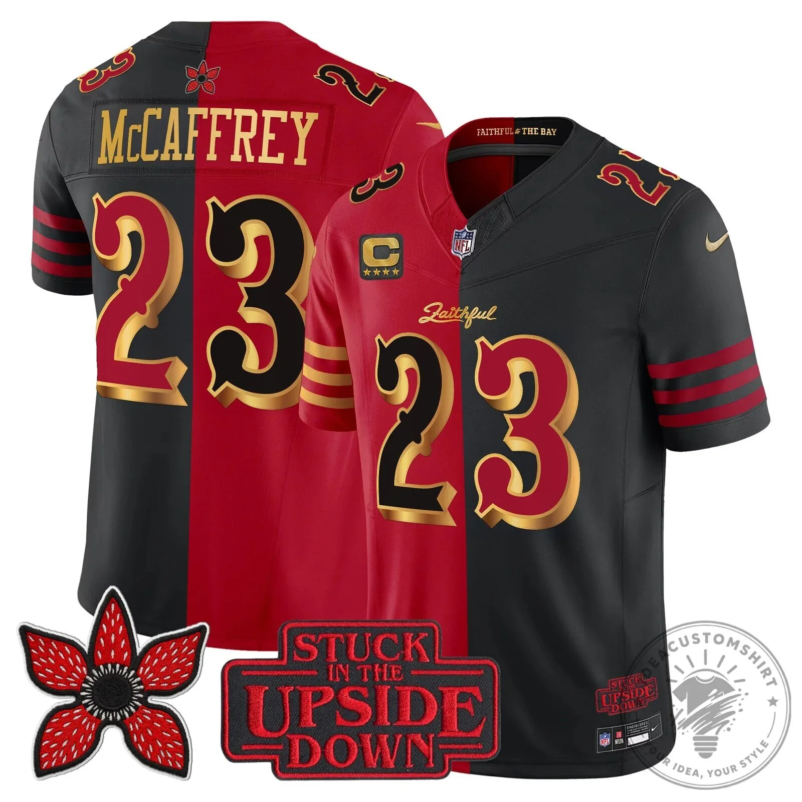 San Francisco 49ers Fred Warner Stranger Things Upside Down Football Jersey 67 San Francisco 49ers Fred Warner Stranger Things Upside Down Football Jersey