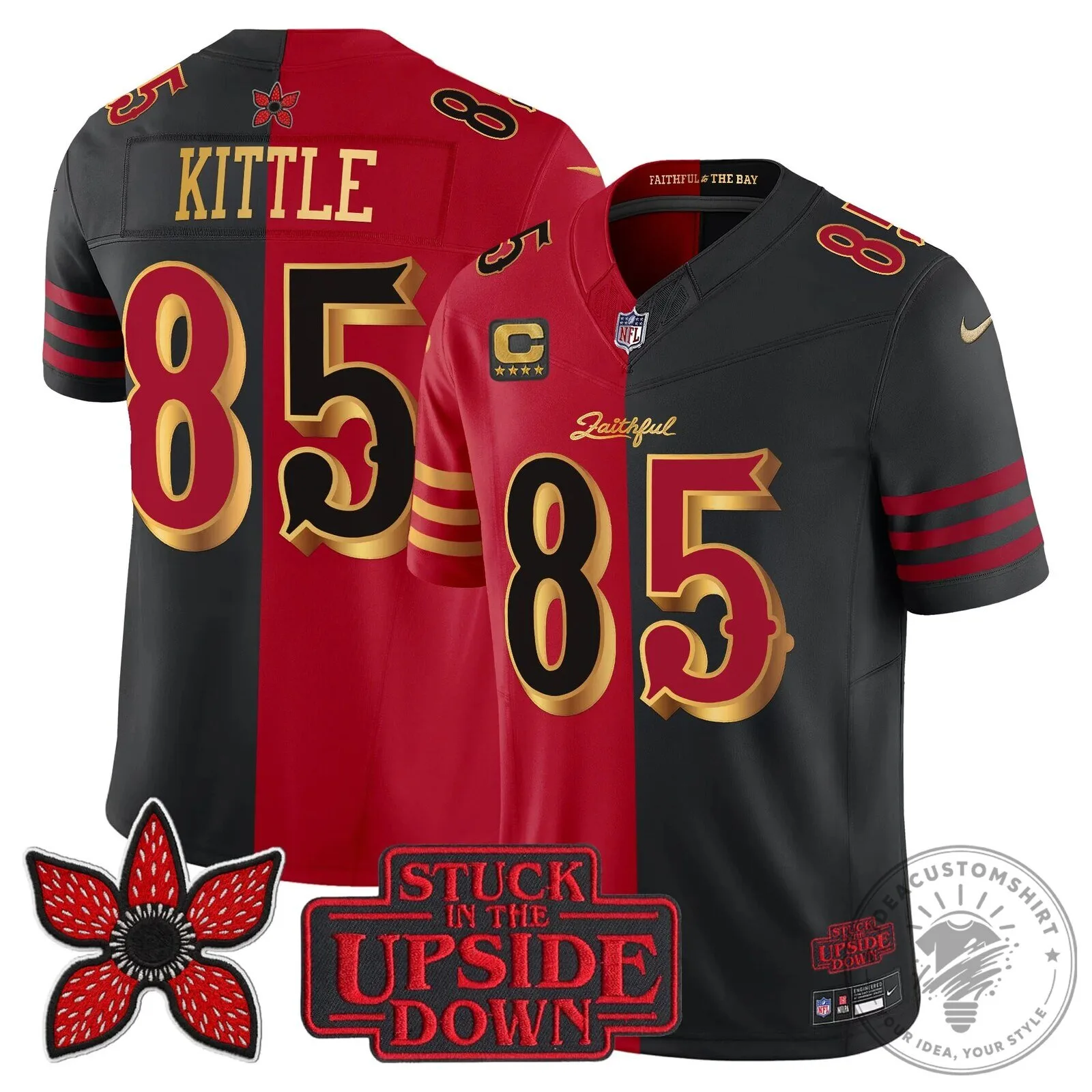 San Francisco 49ers Fred Warner Stranger Things Upside Down Football Jersey 70 San Francisco 49ers Fred Warner Stranger Things Upside Down Football Jersey