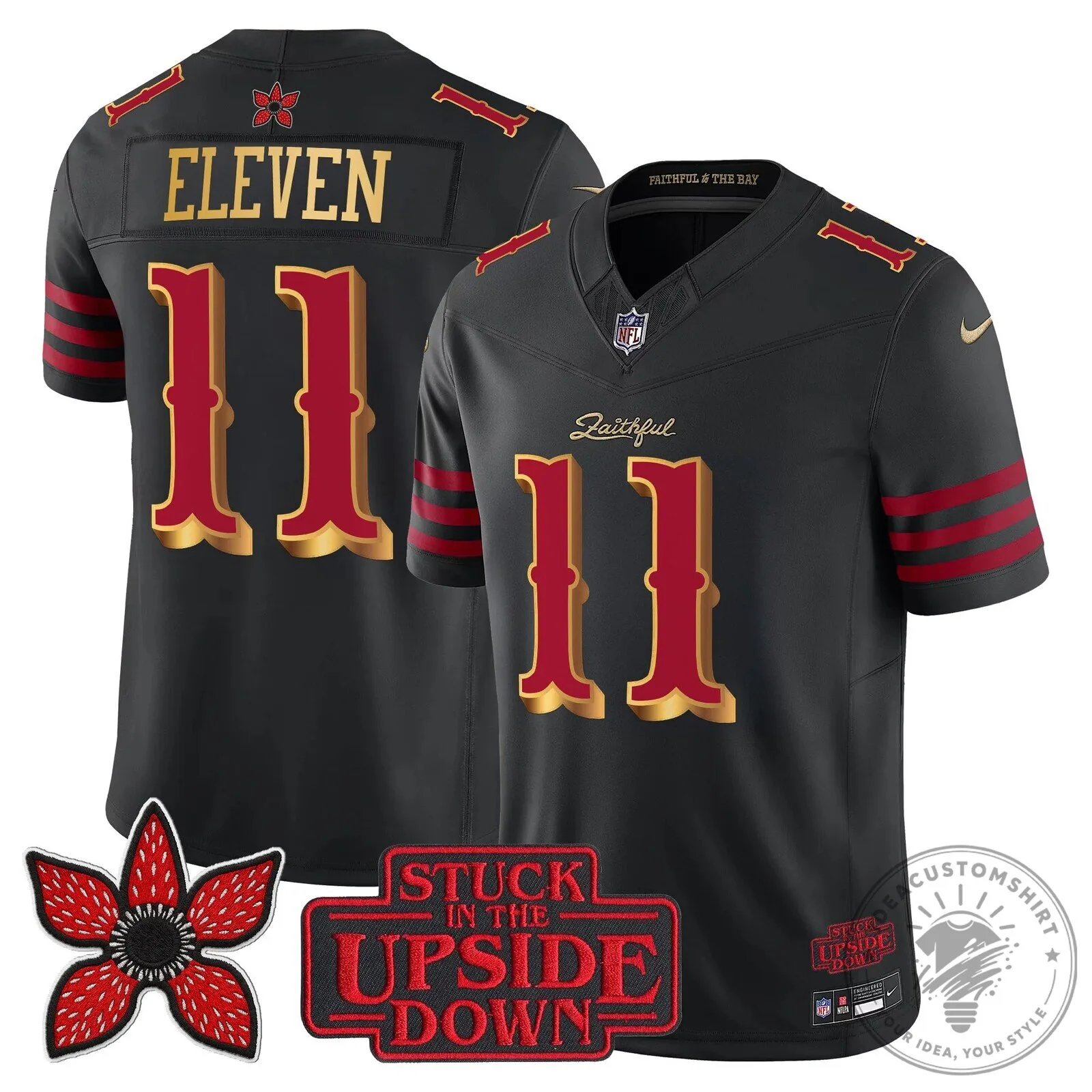 San Francisco 49ers Fred Warner Stranger Things Upside Down Football Jersey 78 San Francisco 49ers Fred Warner Stranger Things Upside Down Football Jersey
