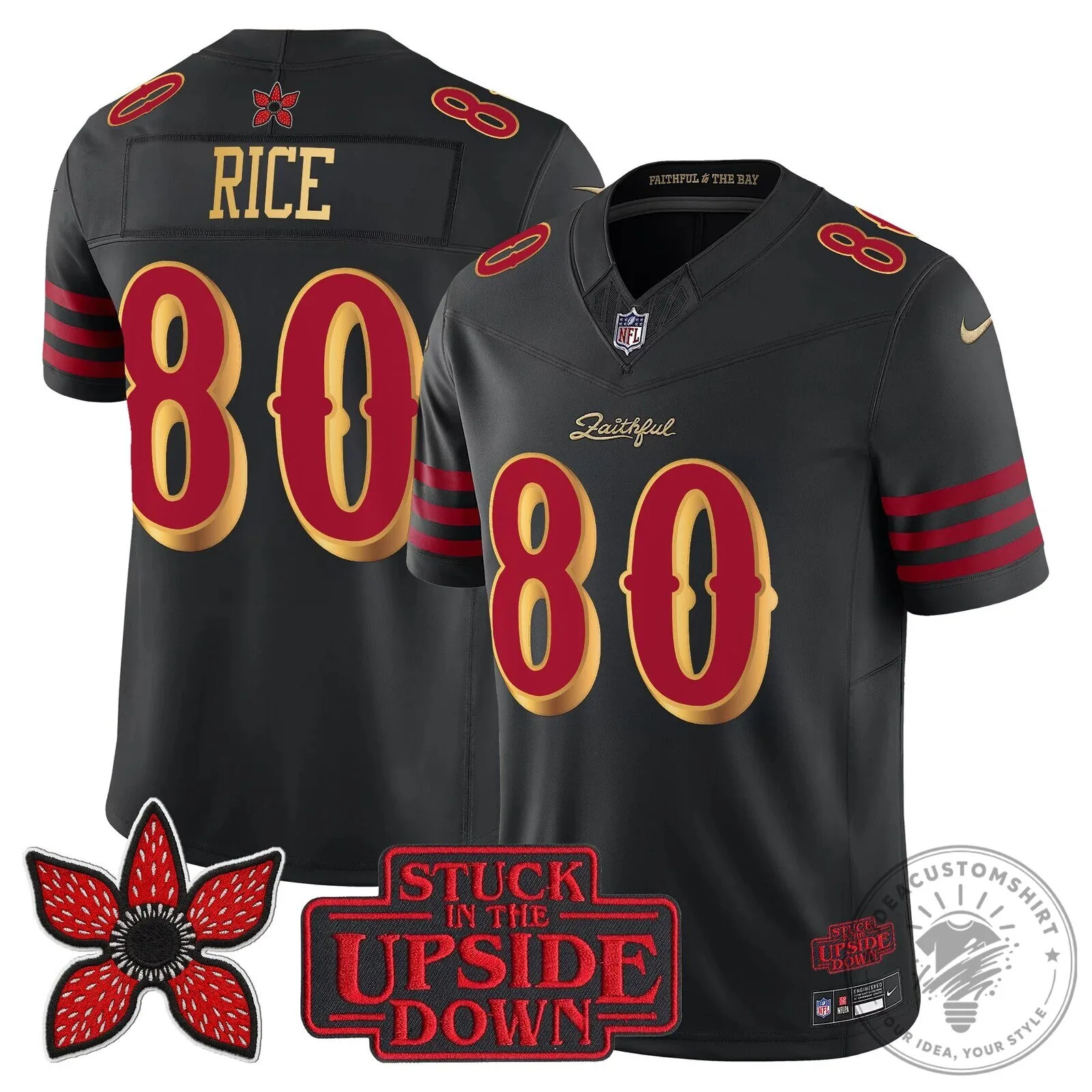 San Francisco 49ers Fred Warner Stranger Things Upside Down Football Jersey 84 San Francisco 49ers Fred Warner Stranger Things Upside Down Football Jersey