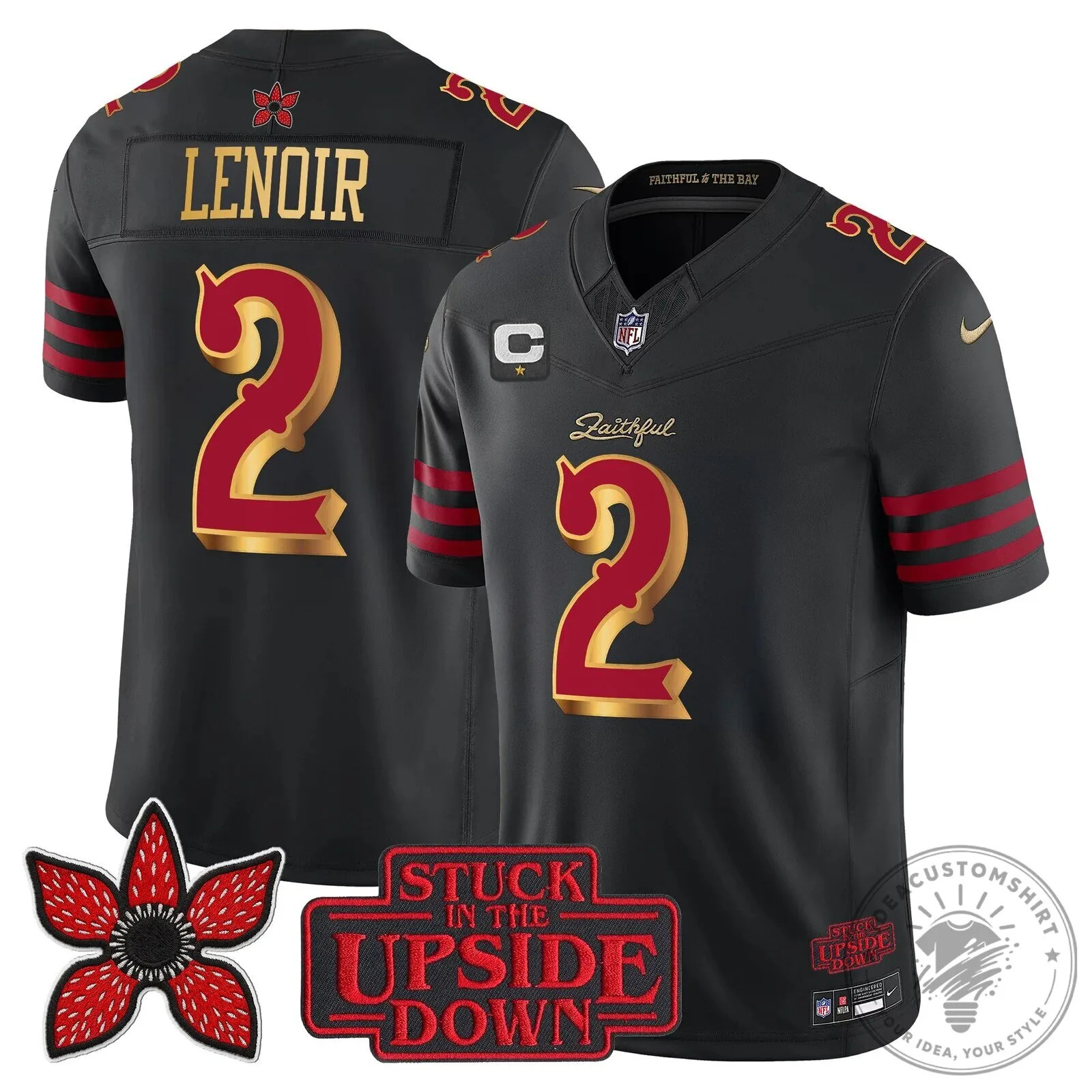 San Francisco 49ers Fred Warner Stranger Things Upside Down Football Jersey 86 San Francisco 49ers Fred Warner Stranger Things Upside Down Football Jersey