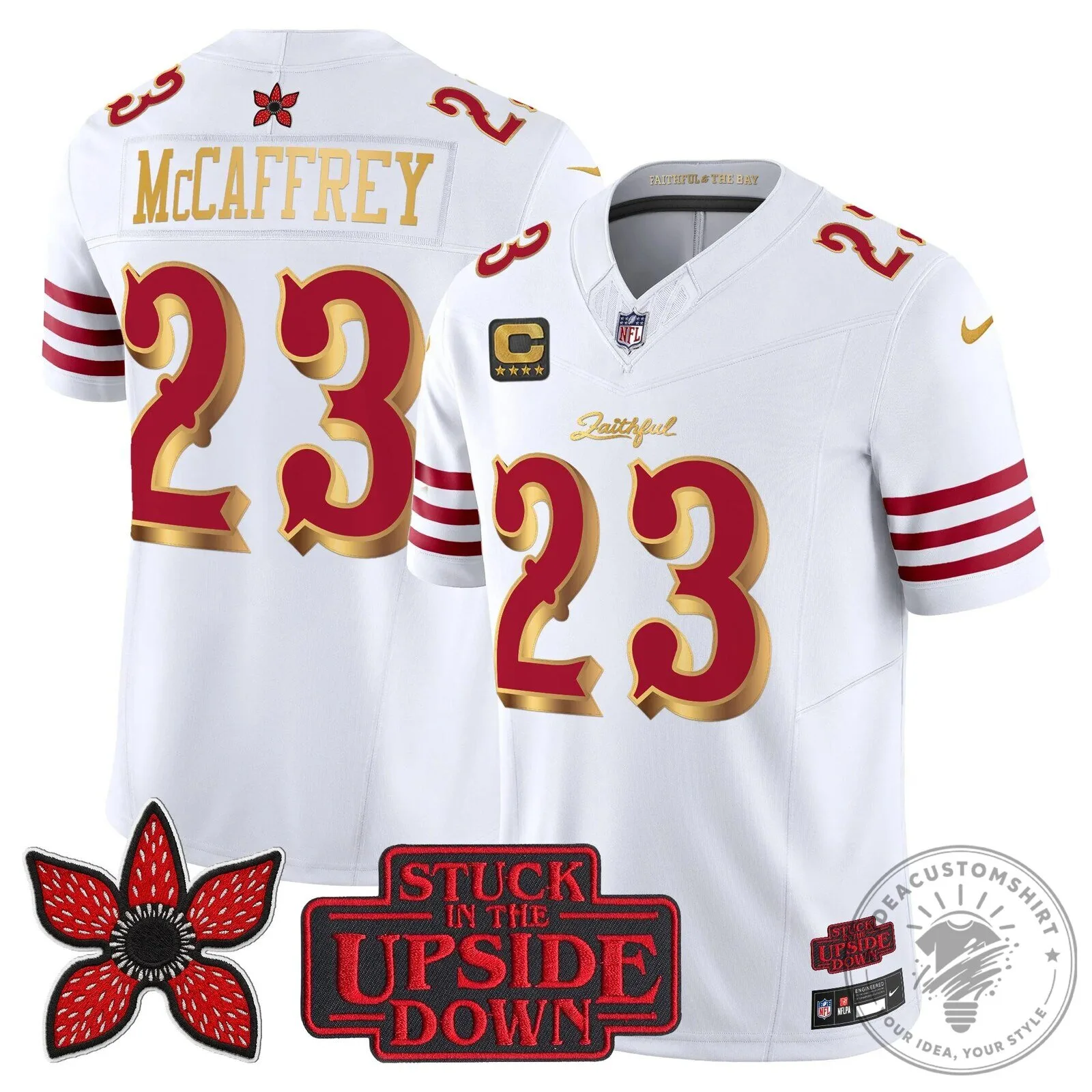San Francisco 49ers Fred Warner Stranger Things Upside Down Football Jersey 91 San Francisco 49ers Fred Warner Stranger Things Upside Down Football Jersey