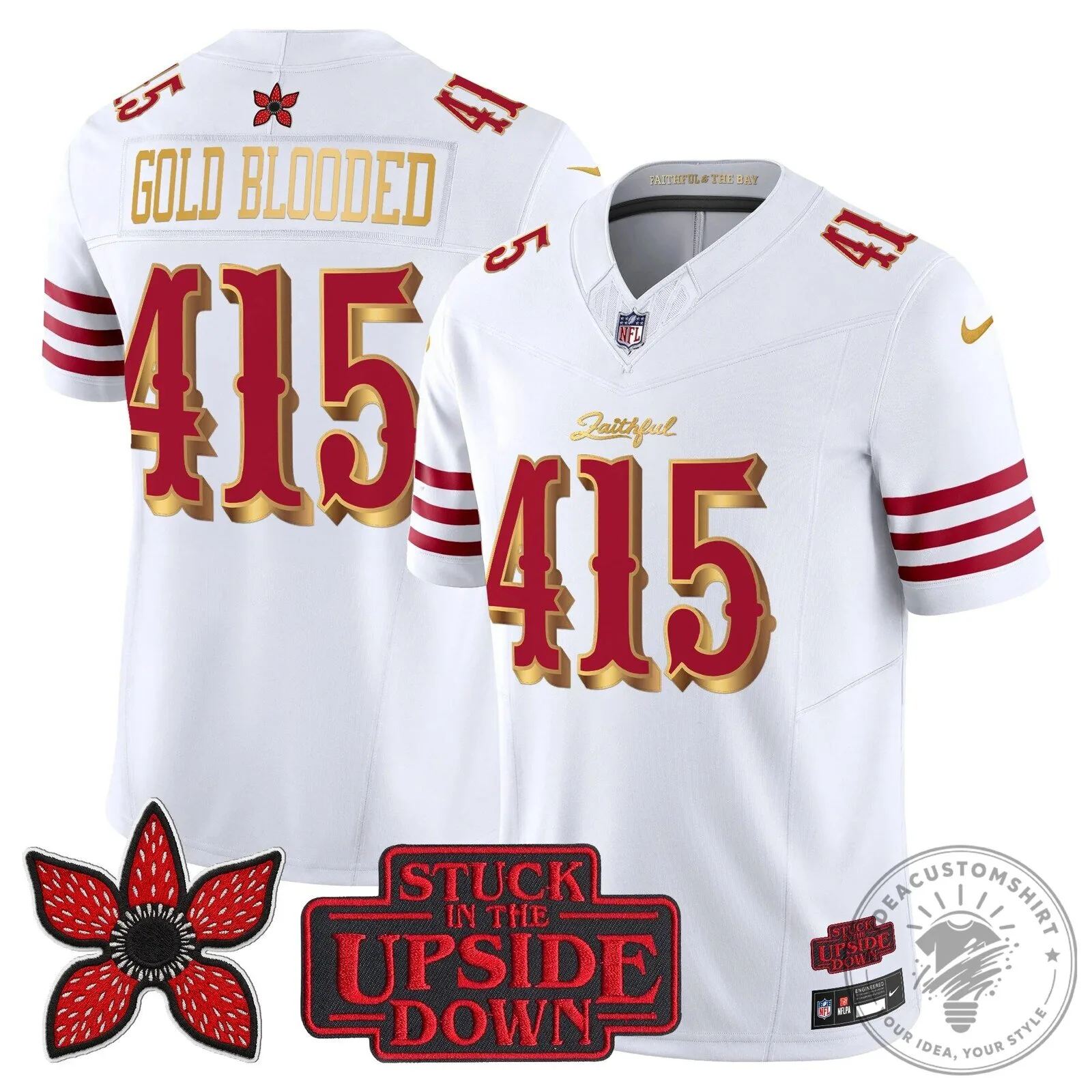 San Francisco 49ers Fred Warner Stranger Things Upside Down Football Jersey 93 San Francisco 49ers Fred Warner Stranger Things Upside Down Football Jersey