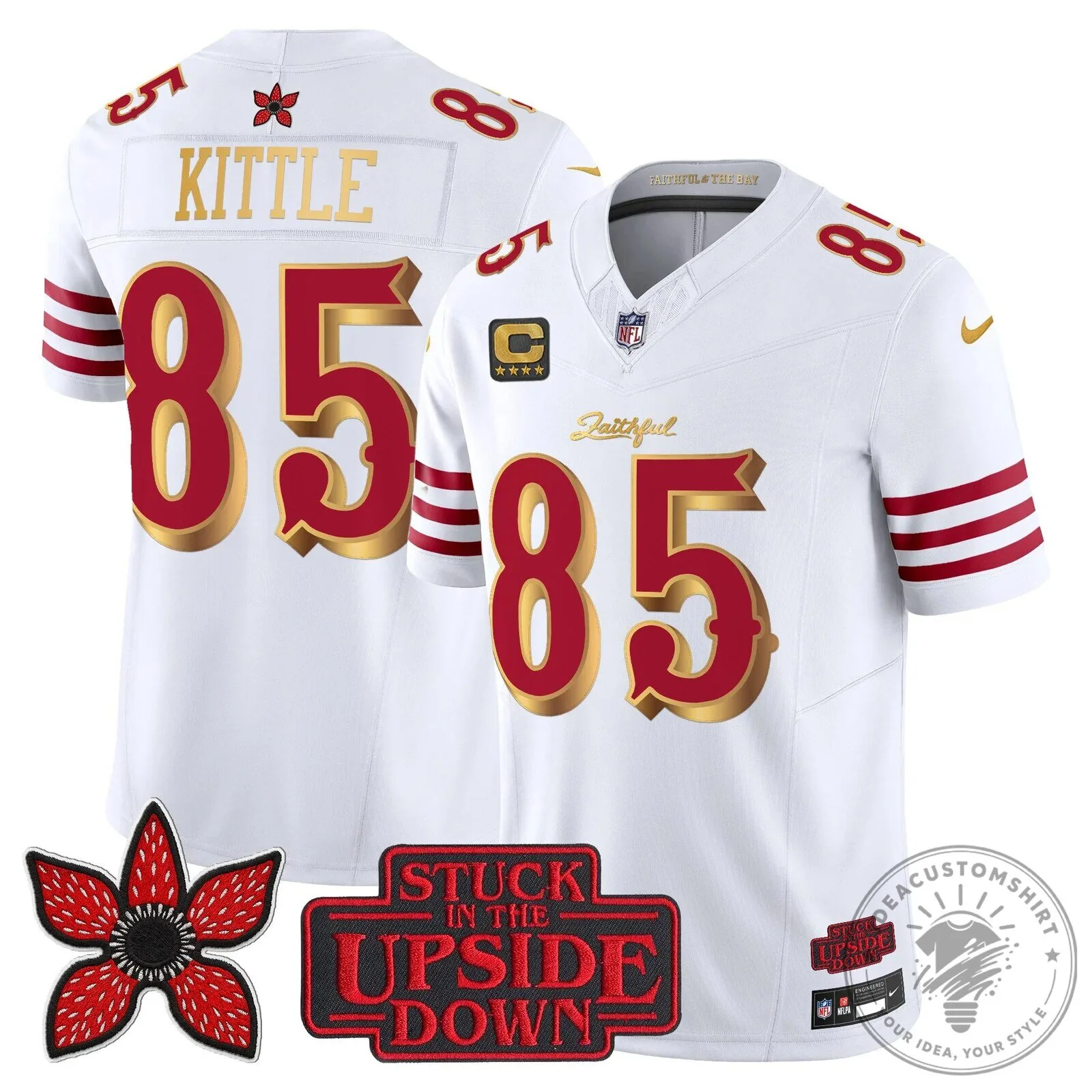 San Francisco 49ers Fred Warner Stranger Things Upside Down Football Jersey 94 San Francisco 49ers Fred Warner Stranger Things Upside Down Football Jersey