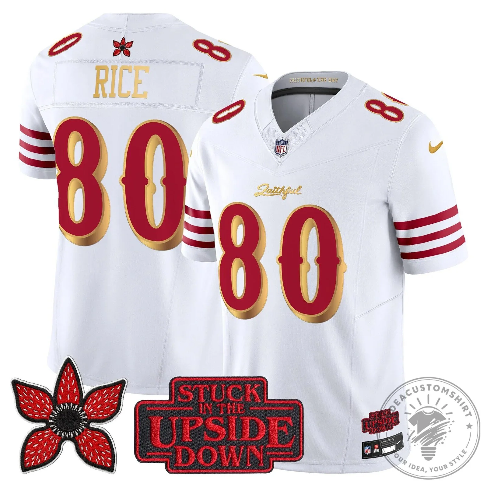 San Francisco 49ers Fred Warner Stranger Things Upside Down Football Jersey 96 San Francisco 49ers Fred Warner Stranger Things Upside Down Football Jersey