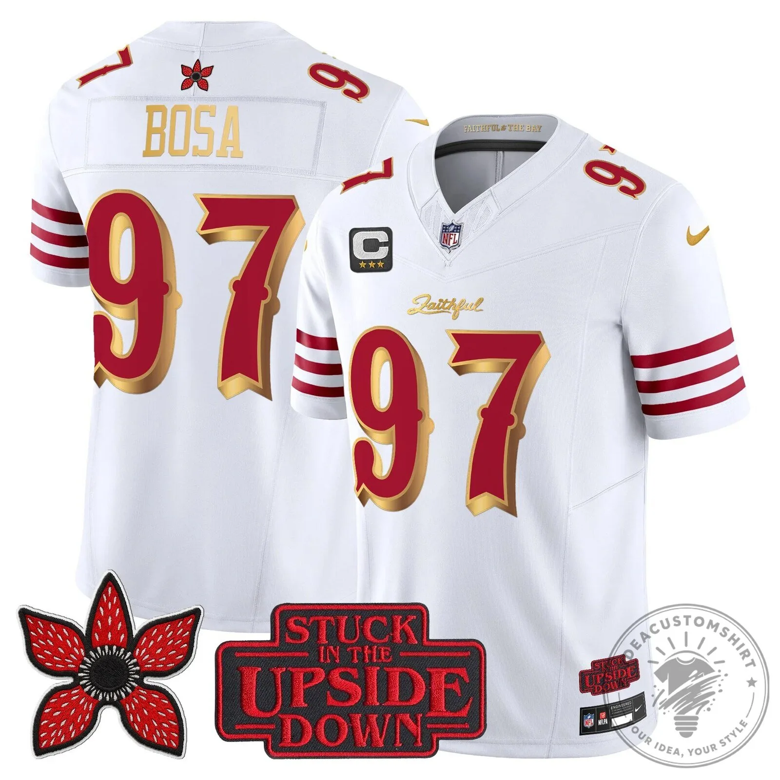San Francisco 49ers Fred Warner Stranger Things Upside Down Football Jersey 97 San Francisco 49ers Fred Warner Stranger Things Upside Down Football Jersey