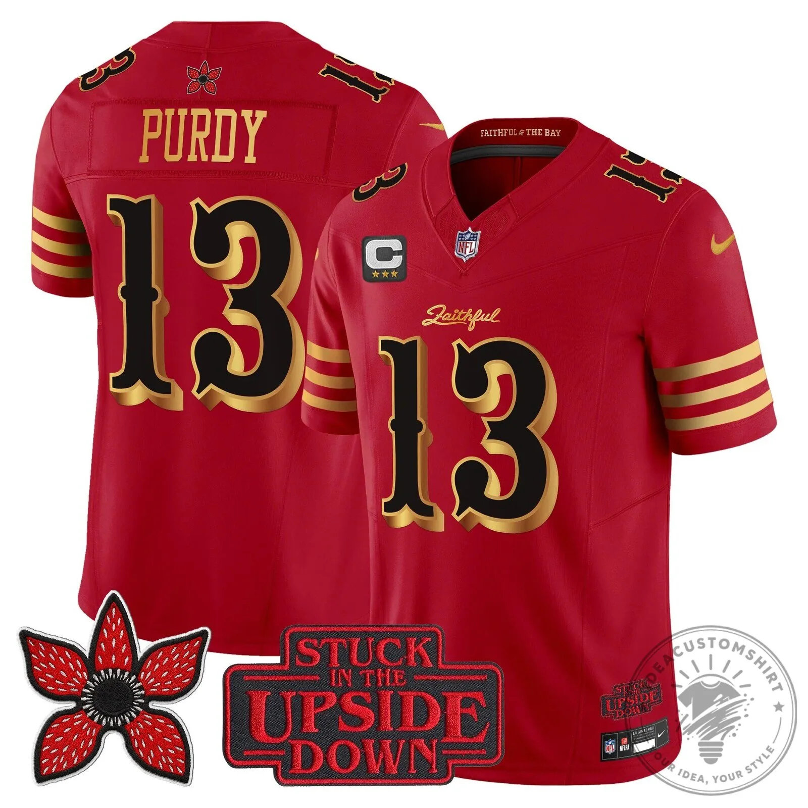 San Francisco 49ers Fred Warner Stranger Things Upside Down Football Jersey 101 San Francisco 49ers Fred Warner Stranger Things Upside Down Football Jersey
