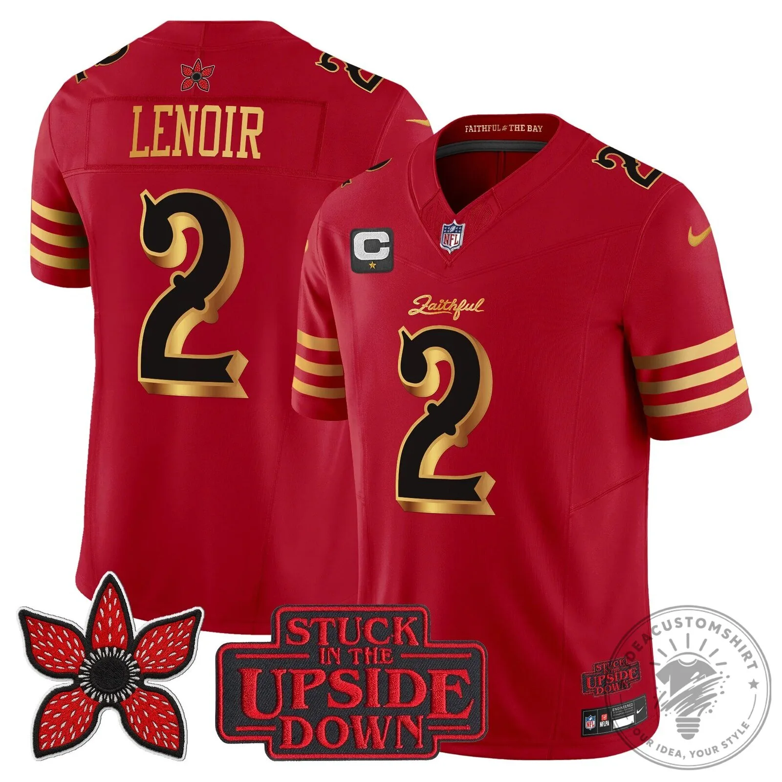San Francisco 49ers Fred Warner Stranger Things Upside Down Football Jersey 110 San Francisco 49ers Fred Warner Stranger Things Upside Down Football Jersey