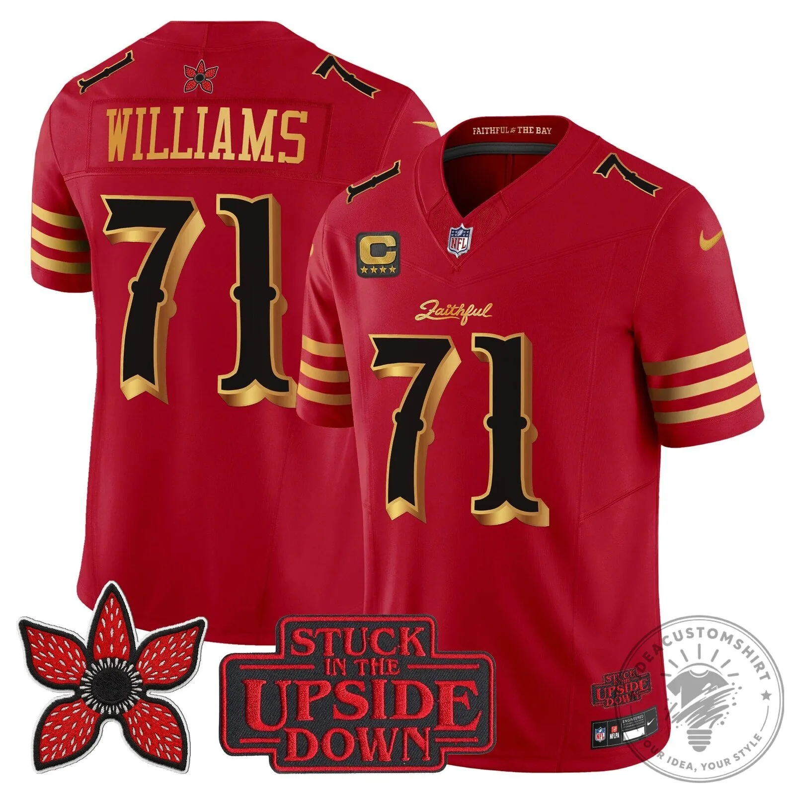 San Francisco 49ers Fred Warner Stranger Things Upside Down Football Jersey 111 San Francisco 49ers Fred Warner Stranger Things Upside Down Football Jersey