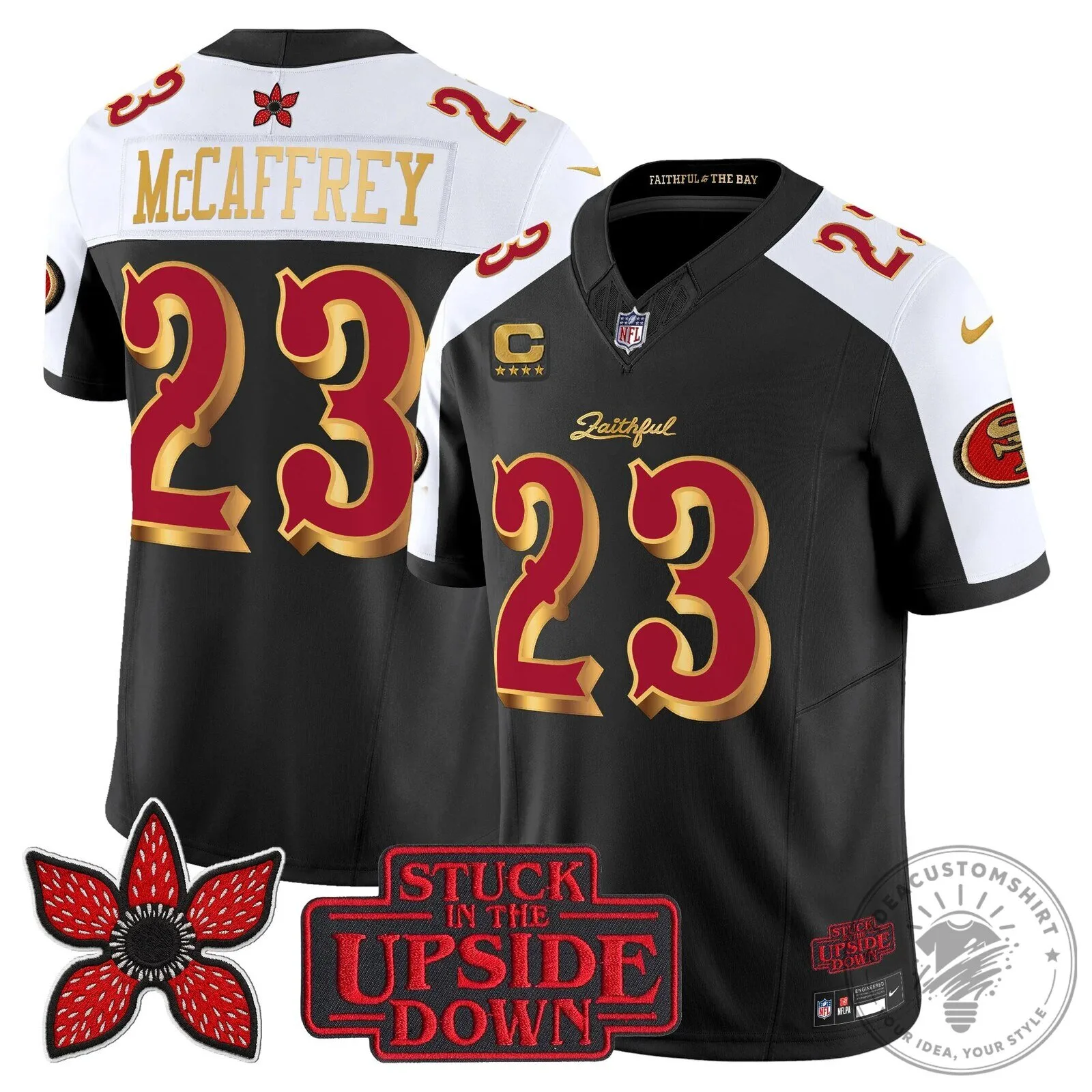 San Francisco 49ers Fred Warner Stranger Things Upside Down Football Jersey 115 San Francisco 49ers Fred Warner Stranger Things Upside Down Football Jersey