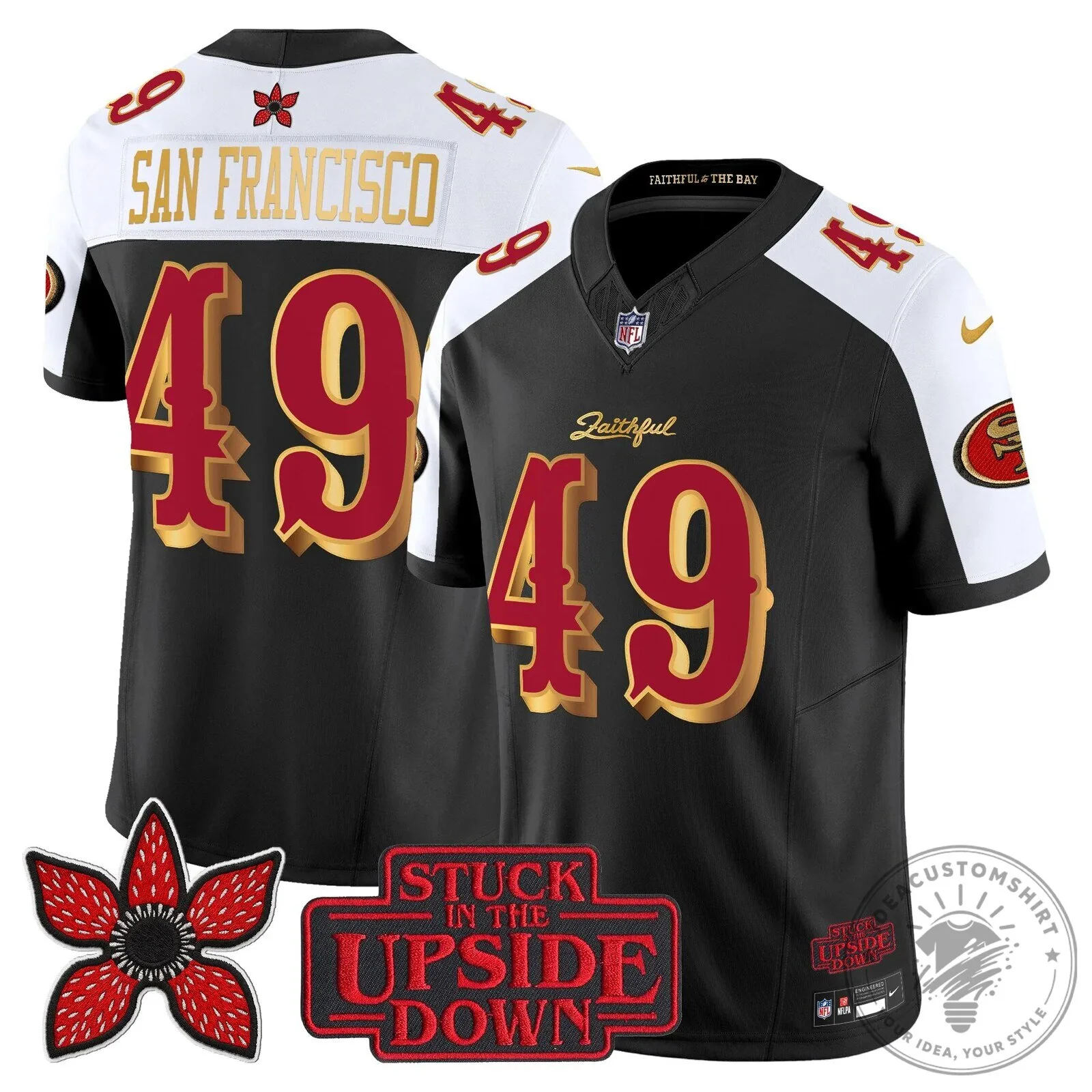 San Francisco 49ers Fred Warner Stranger Things Upside Down Football Jersey 116 San Francisco 49ers Fred Warner Stranger Things Upside Down Football Jersey
