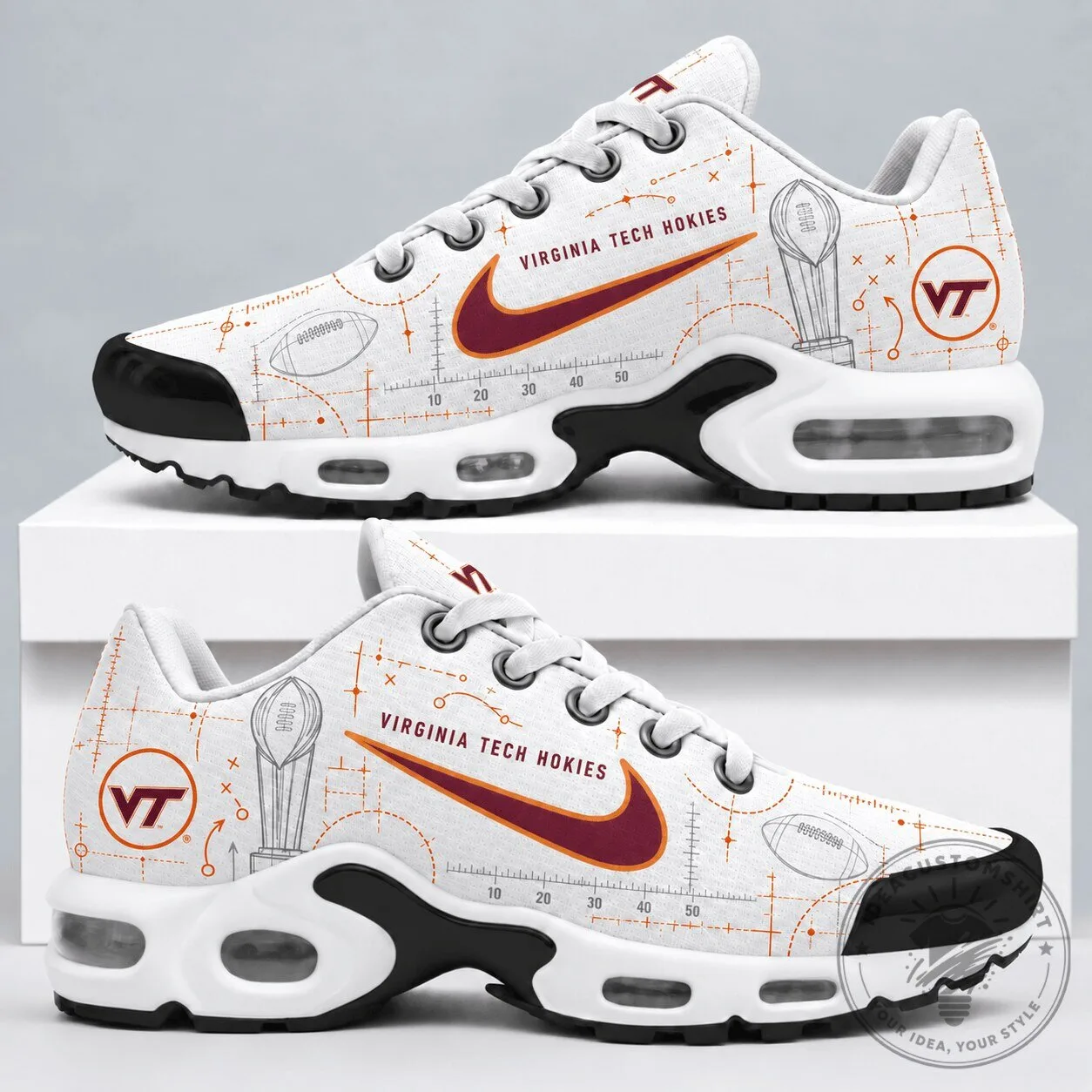 Virginia Tech Hokies Football Playbook Design Shoes