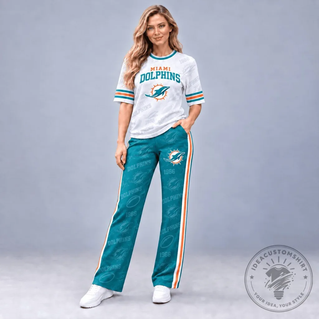 Miami Dolphins National Football League Womens White and Teal Apparel Set Miami Dolphins National Football League Womens White and Teal Apparel Set