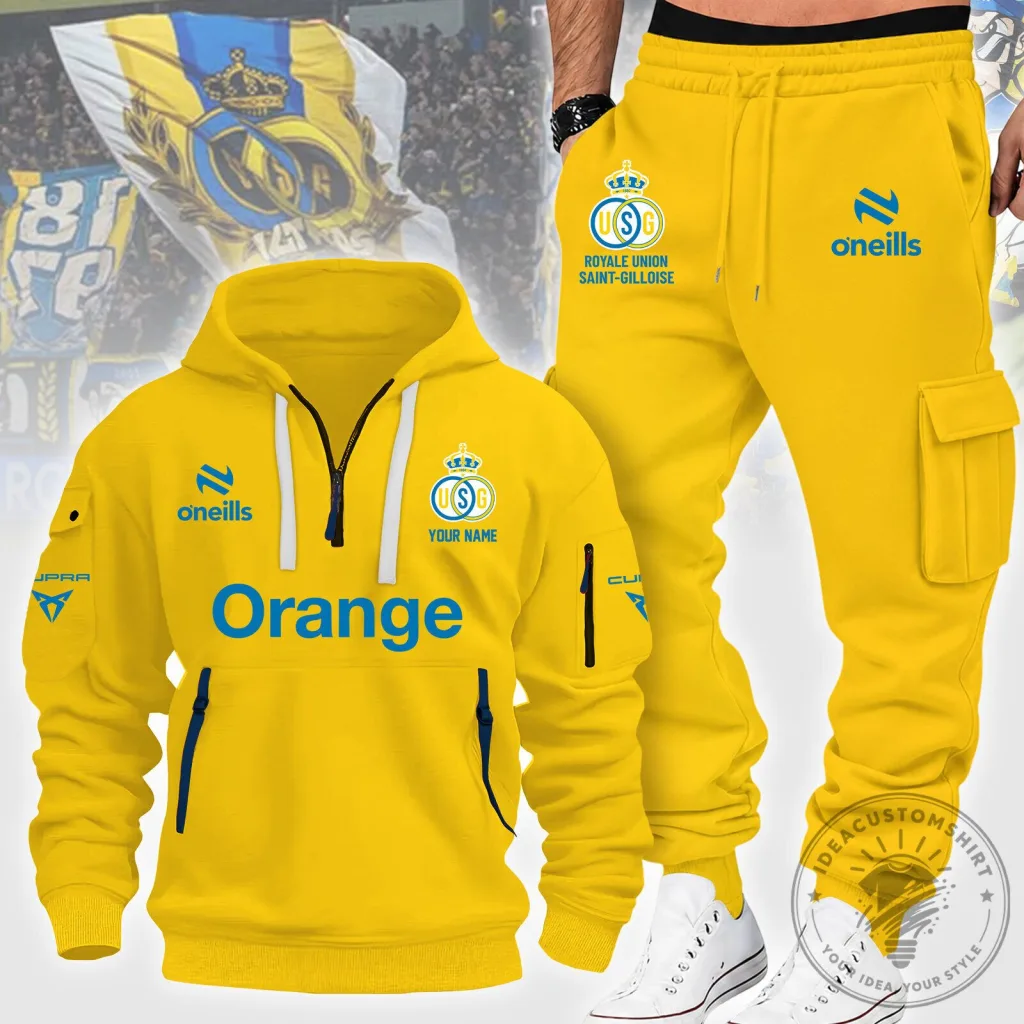 Royale Union Saint-Gilloise Yellow Hoodie and Pants Set Royale Union Saint-Gilloise Yellow Hoodie and Pants Set