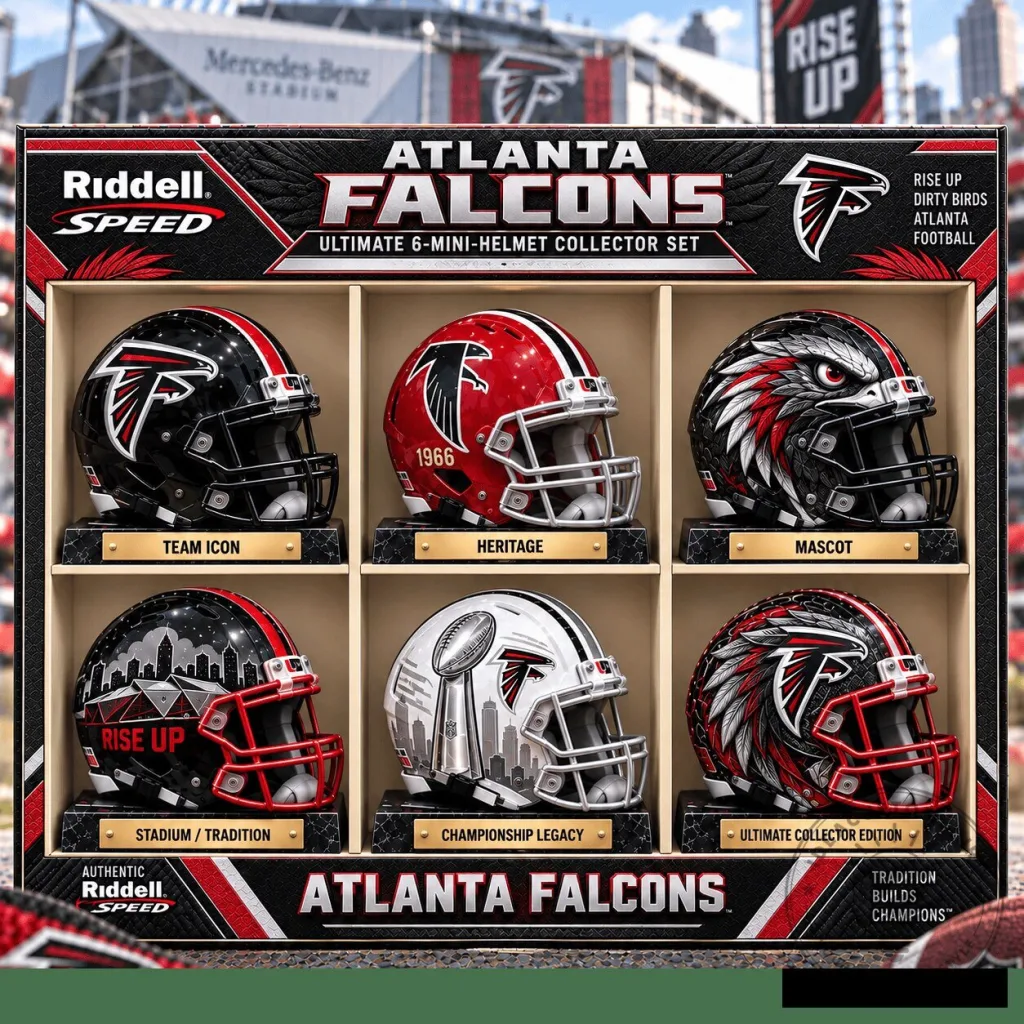 Atlanta Falcons Ultimate 6-Mini Helmet Collector Set NFL Football Memorabilia Atlanta Falcons Ultimate 6-Mini Helmet Collector Set NFL Football Memorabilia