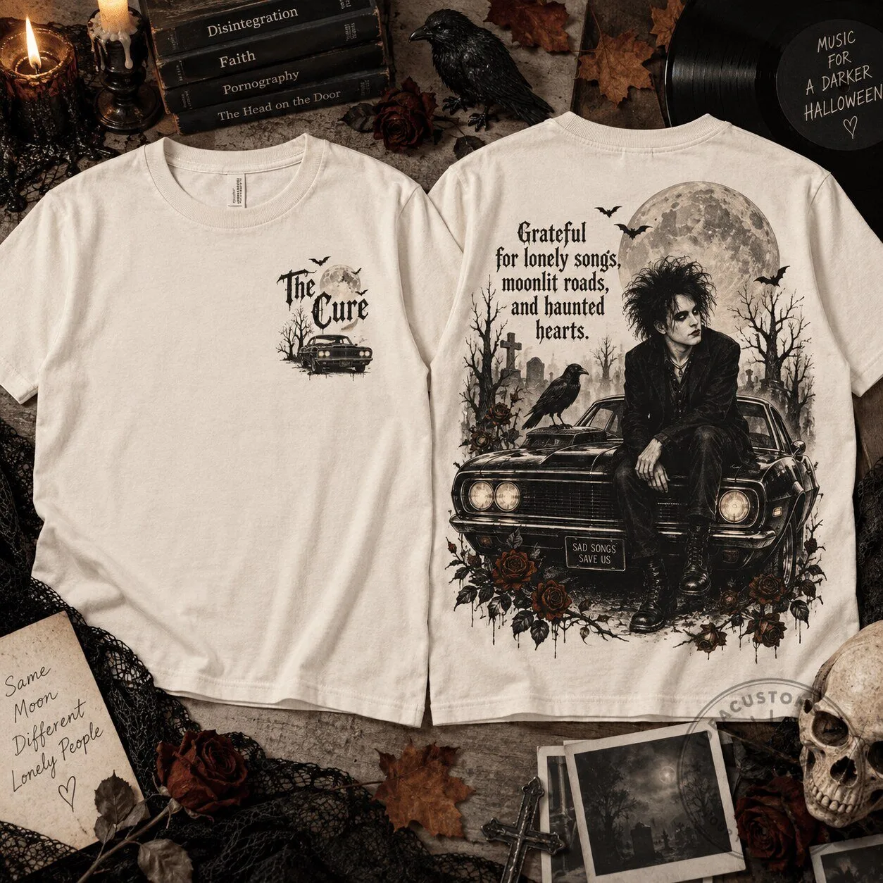 The Cure Robert Smith Moonlit Gothic Rock Band T-Shirt