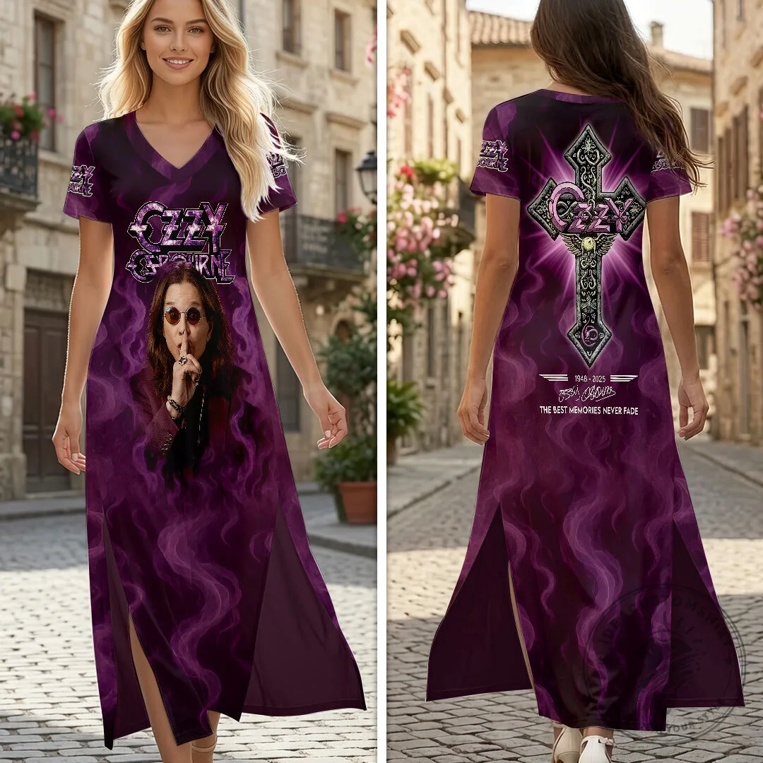 Ozzy Osbourne The Best Memories Never Fade Short Sleeve Maxi Dress
