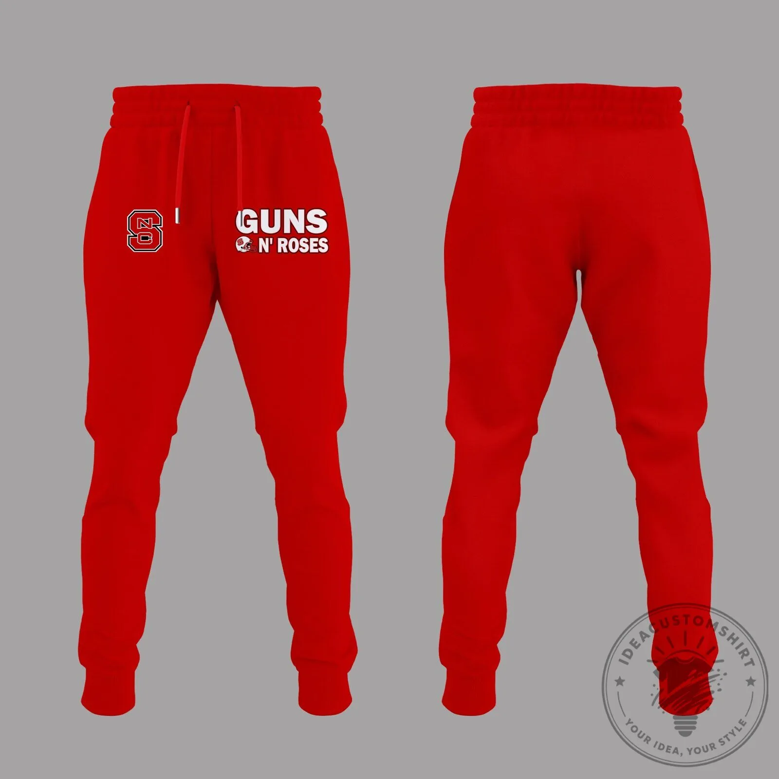Guns N' Roses North Carolina State Wolfpack Football Red Sweatpants