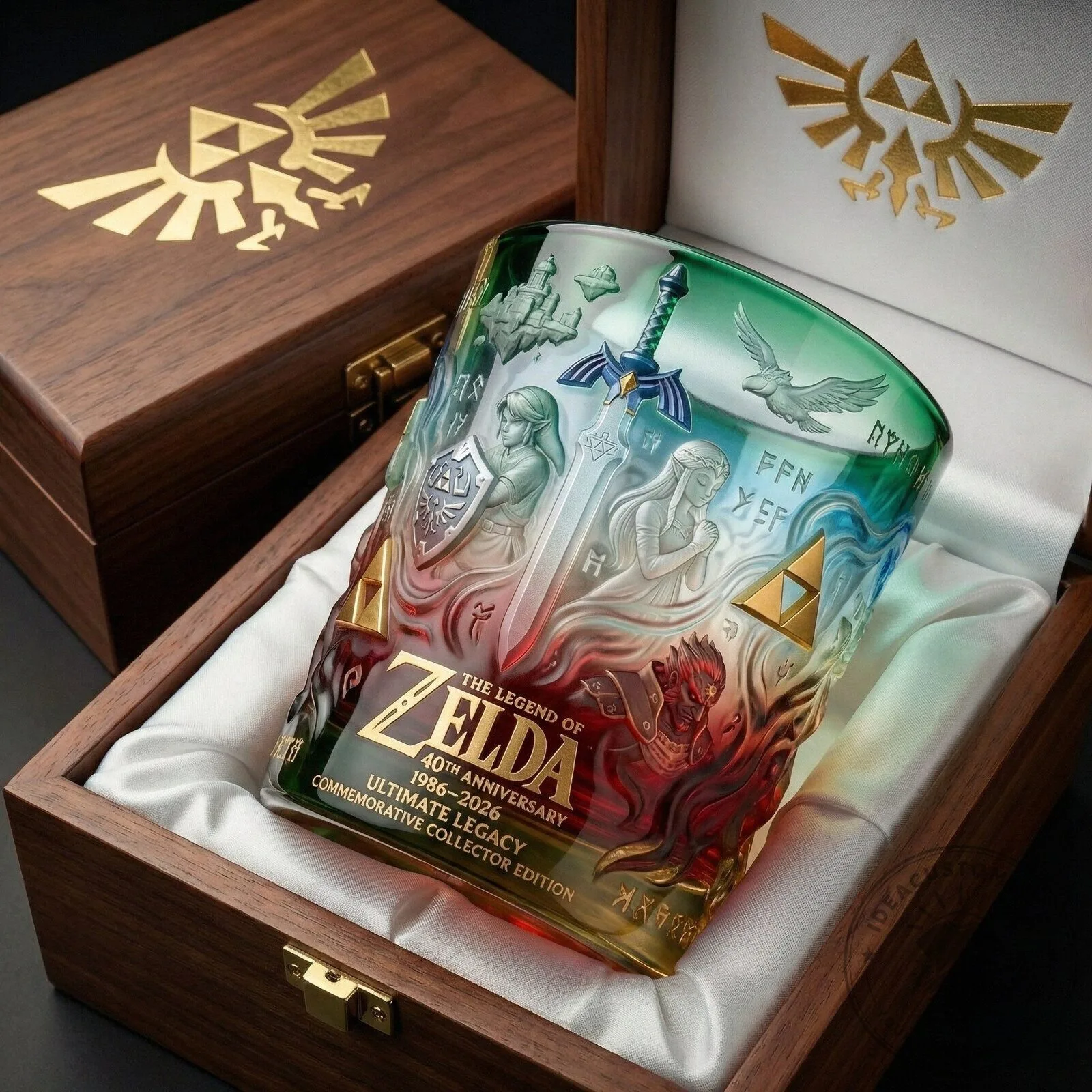 Legend of Zelda 40th Anniversary Ultimate Legacy Commemorative Collector Edition Drinking Glass