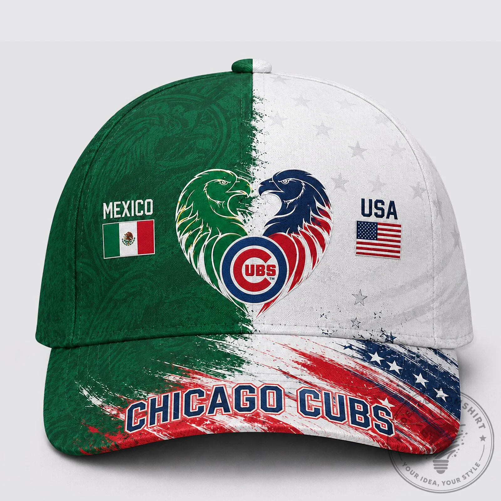 Chicago Cubs Baseball Mexico USA Dual Pride Cap Hat