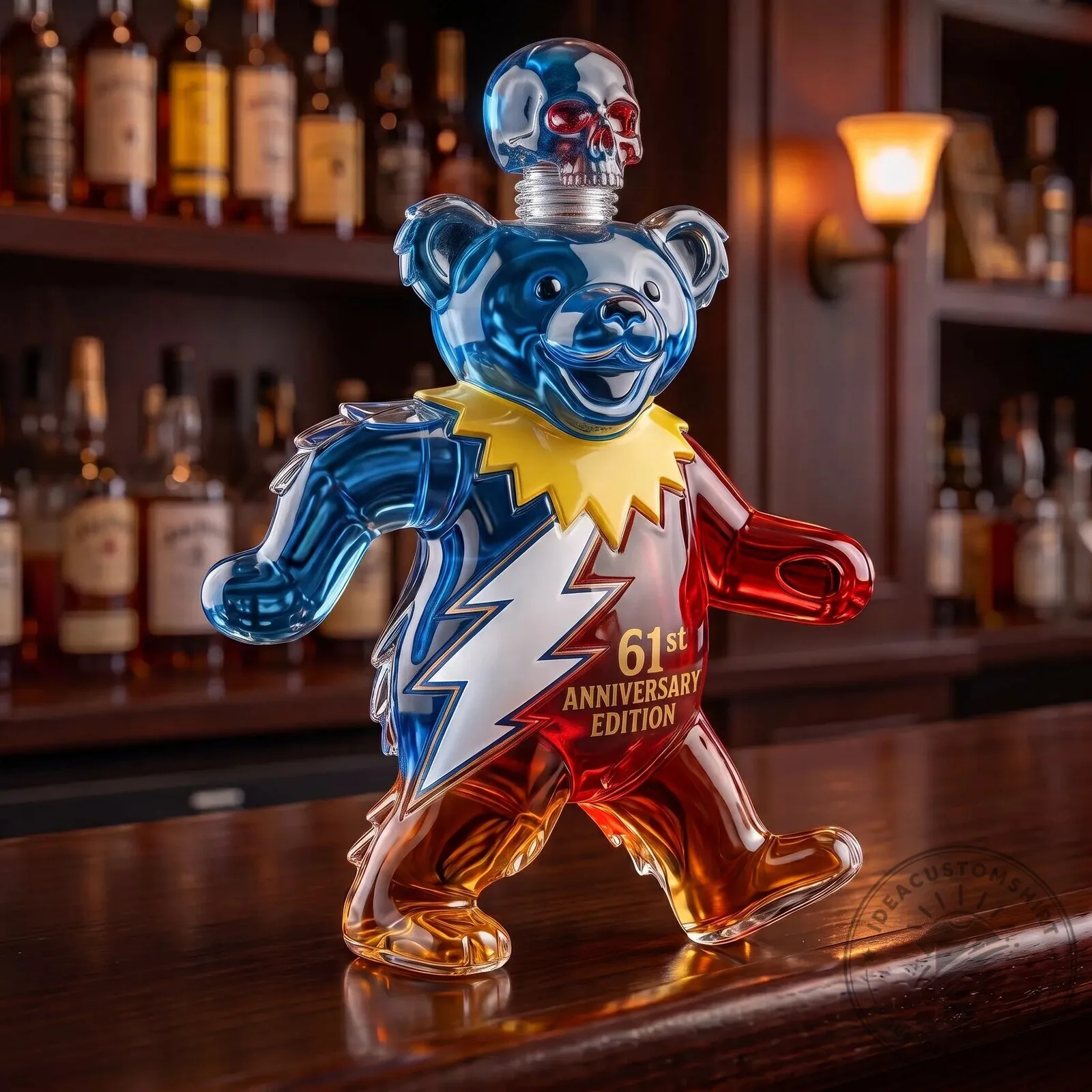 Grateful Dead Dancing Bear 61st Anniversary Edition Liquor Decanter