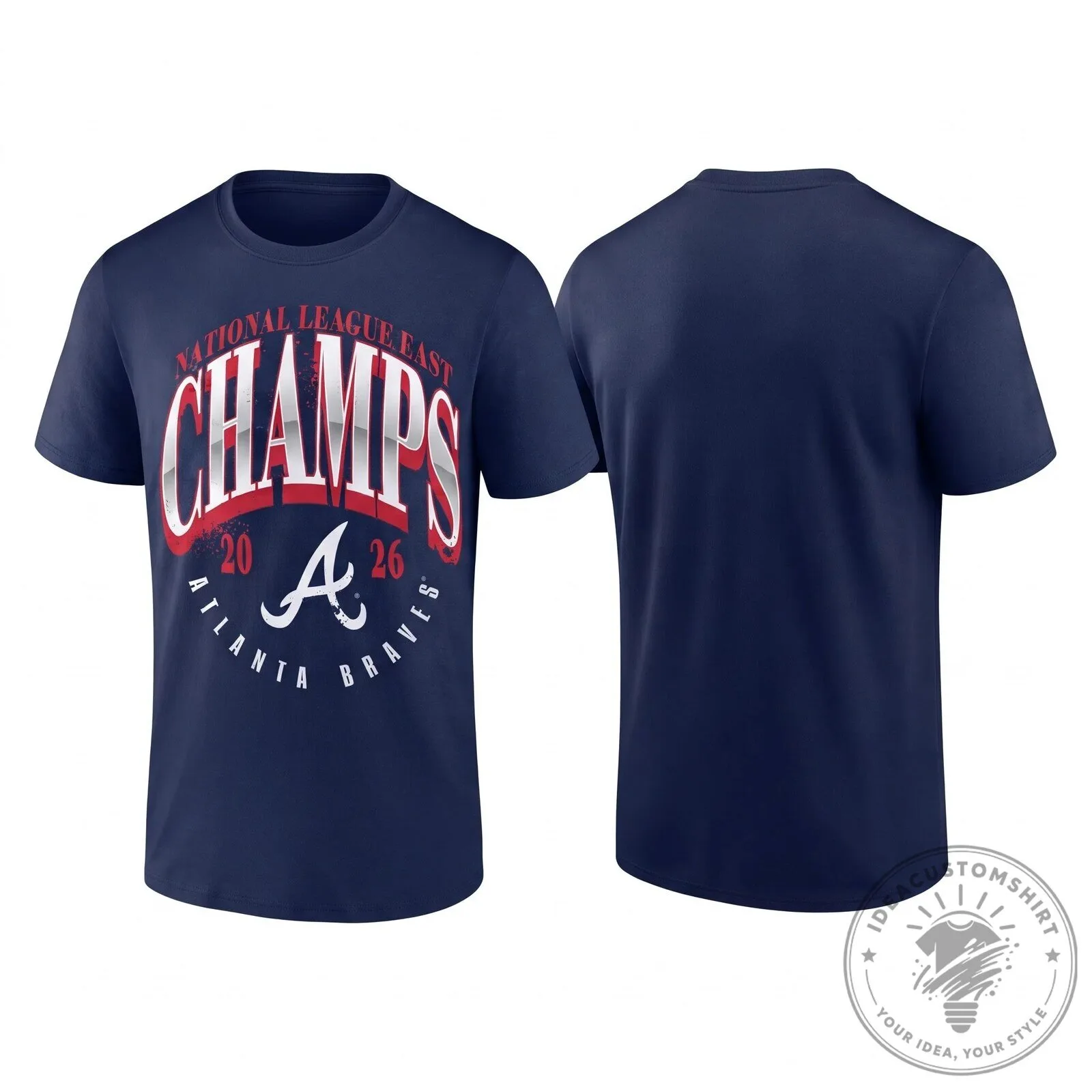Atlanta Braves National League East Champions 2026 Black T-Shirt 12 Atlanta Braves National League East Champions 2026 Black T-Shirt