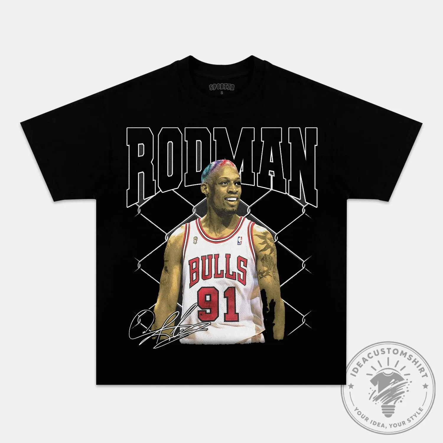 Dennis Rodman Chicago Bulls Basketball Legend Vintage Style T-Shirt