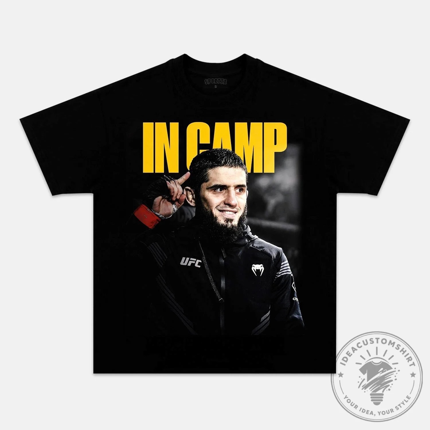 Islam Makhachev UFC In Camp Black Graphic Print T-Shirt