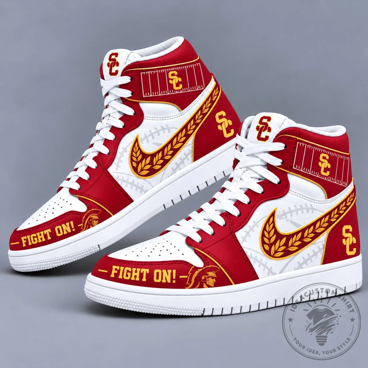 USC Trojans Football Team Mascot High Top Shoes
