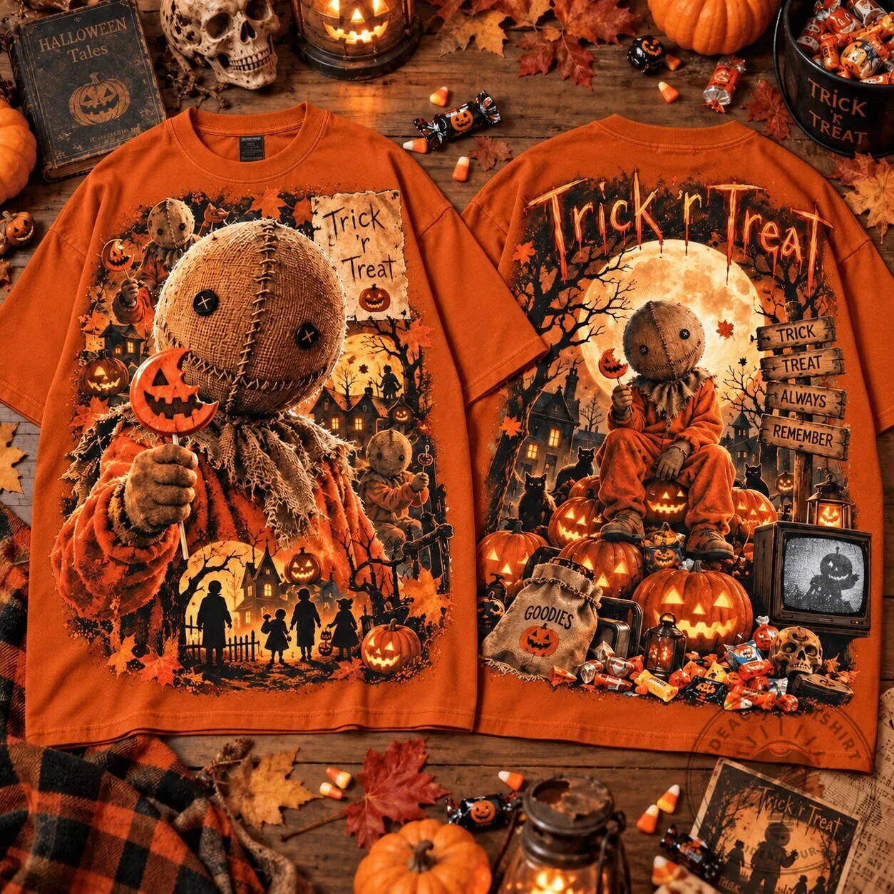 Trick 'r Treat Sam Halloween Horror Movie Orange T-Shirt