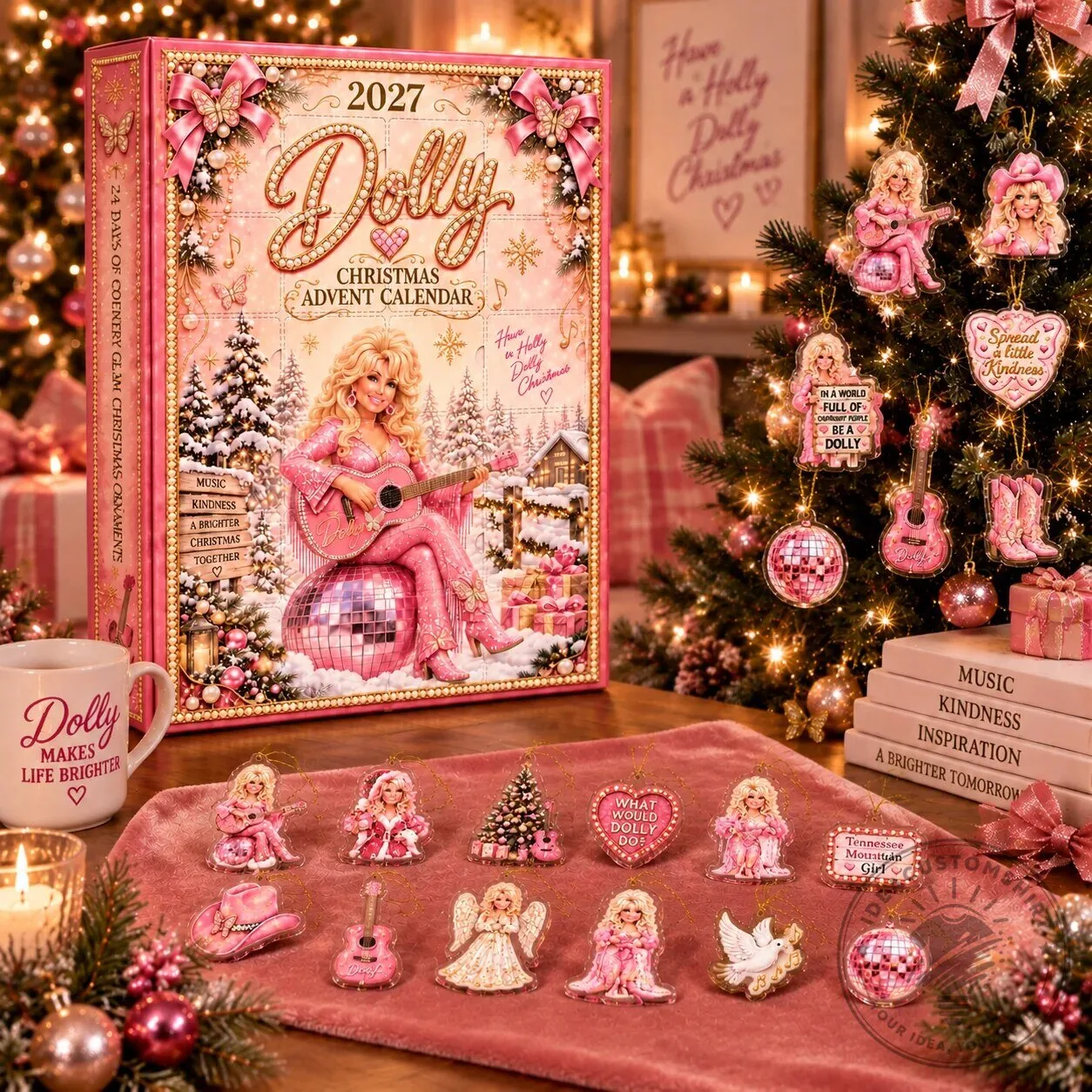 Dolly Parton Christmas Advent Calendar with Ornaments