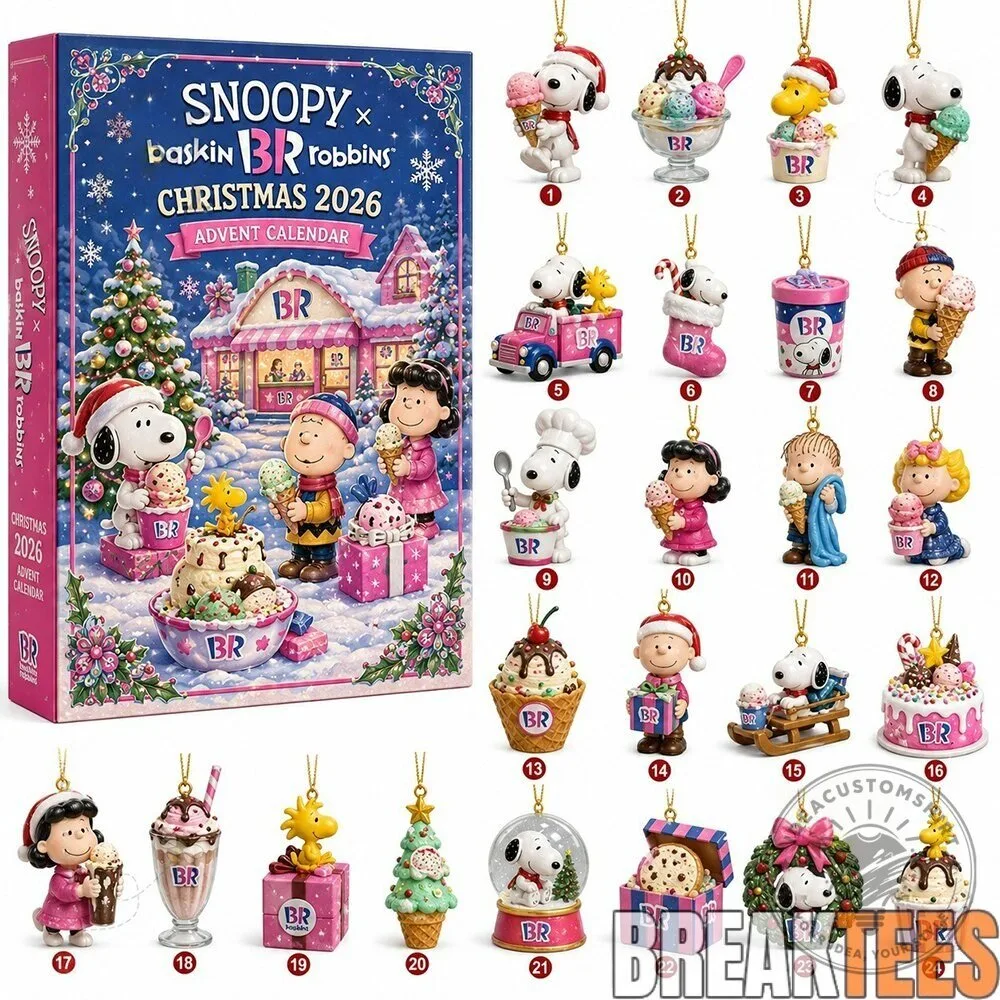 Snoopy and Baskin Robbins Christmas 2026 Advent Calendar with Ornaments