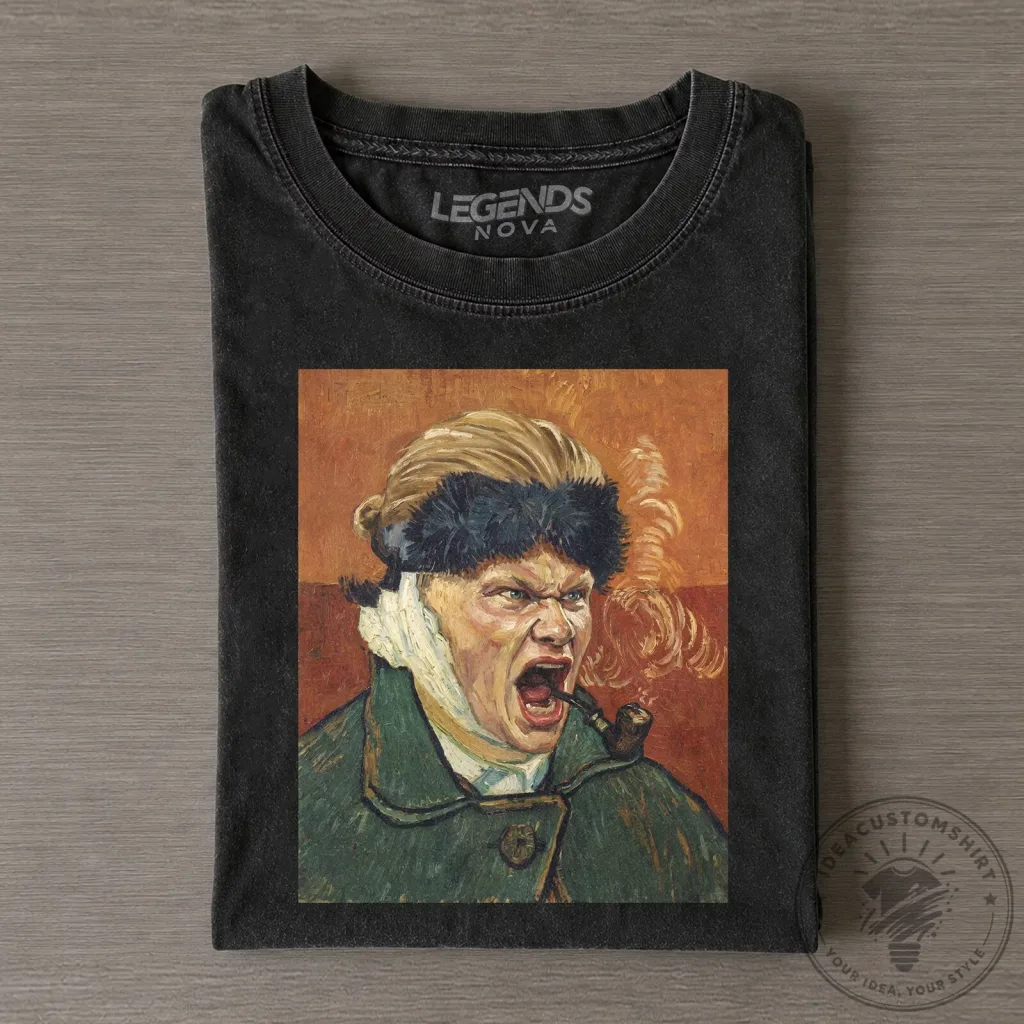 Haaland Funny Vincent Van Gogh Self-Portrait with Bandaged Ear T-Shirt Haaland Funny Vincent Van Gogh Self-Portrait with Bandaged Ear T-Shirt