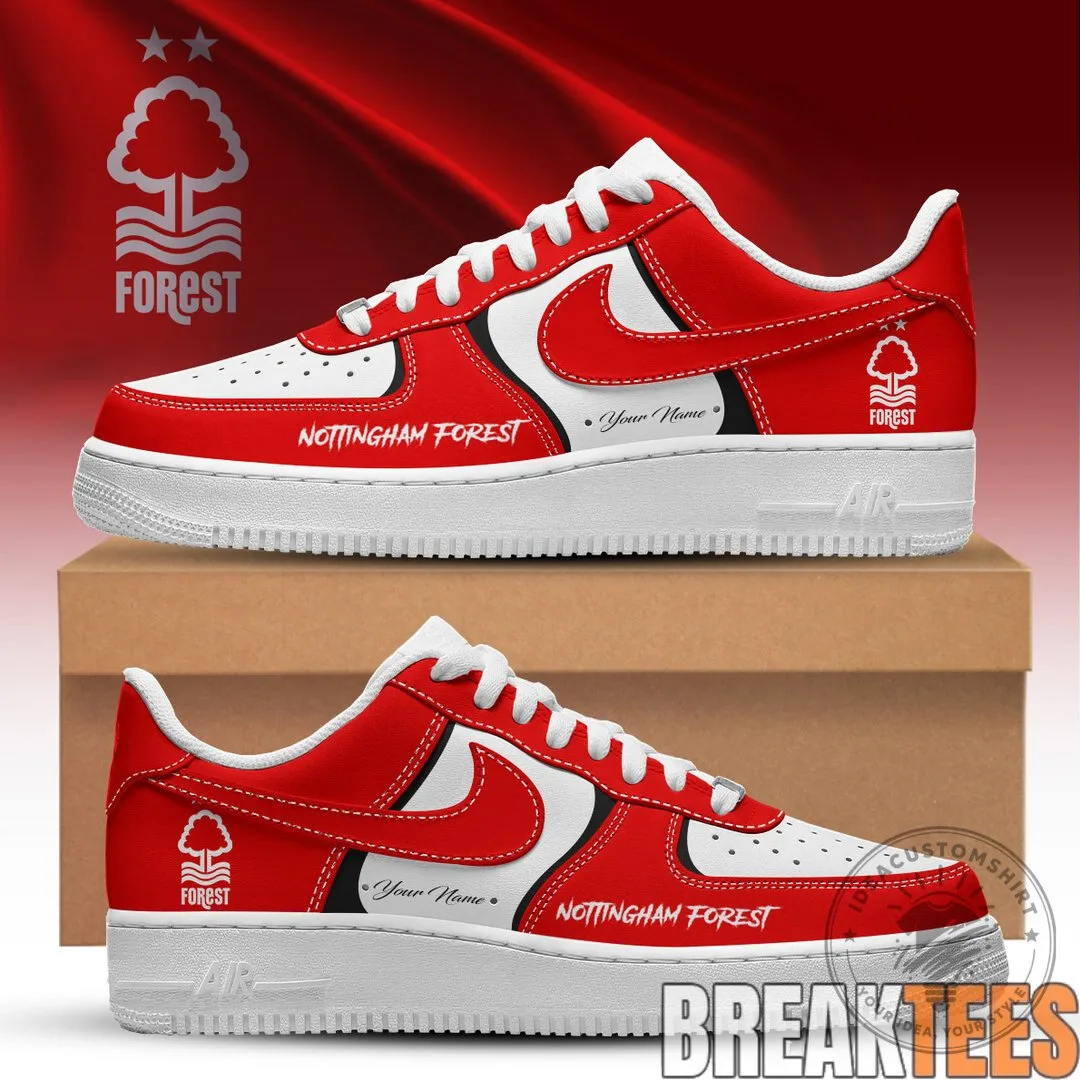Nottingham Forest Football Club Red and White Custom Sneakers 1 Nottingham Forest Football Club Red and White Custom Sneakers