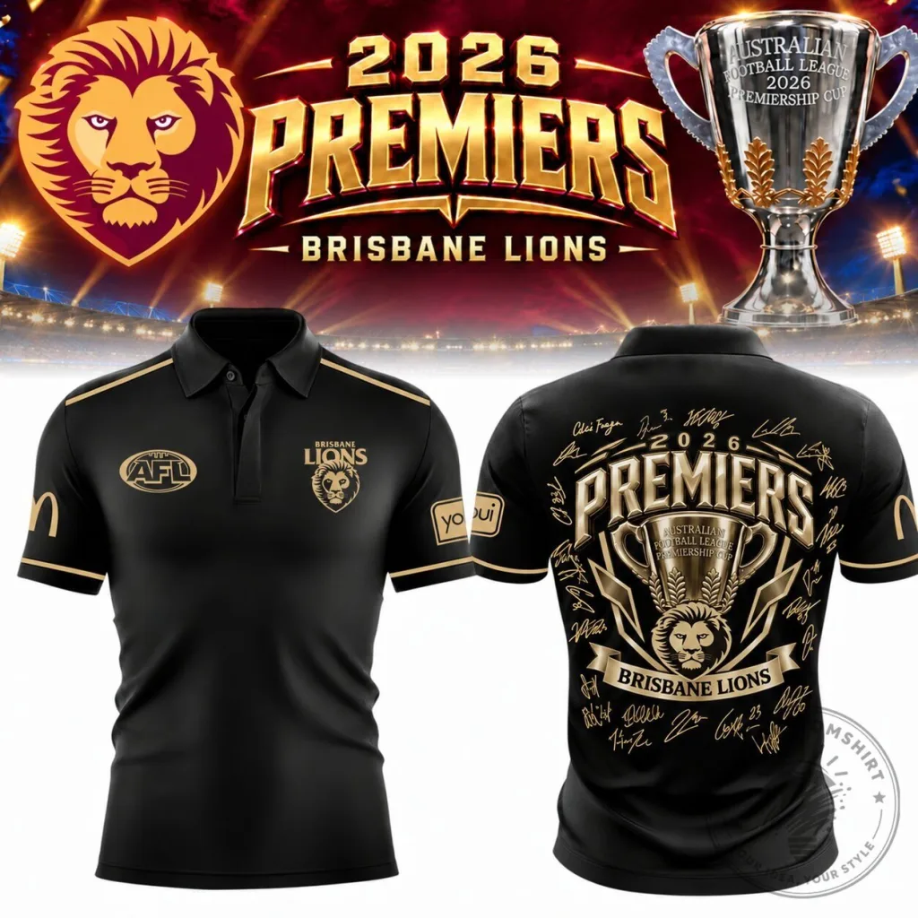 Brisbane Lions 2026 Premiers Australian Football League Championship Polo Shirt Brisbane Lions 2026 Premiers Australian Football League Championship Polo Shirt