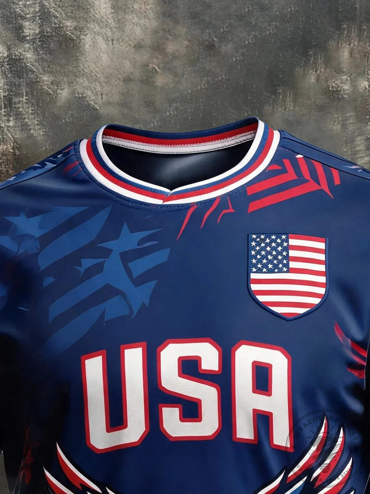 USA Soccer Patriotic American Eagle Men's Football Jersey 7 USA Soccer Patriotic American Eagle Men