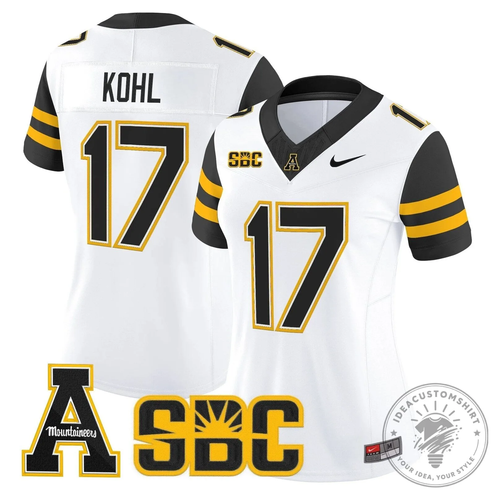 Appalachian State Mountaineers Swann Number 5 Black Football Jersey 53 Appalachian State Mountaineers Swann Number 5 Black Football Jersey