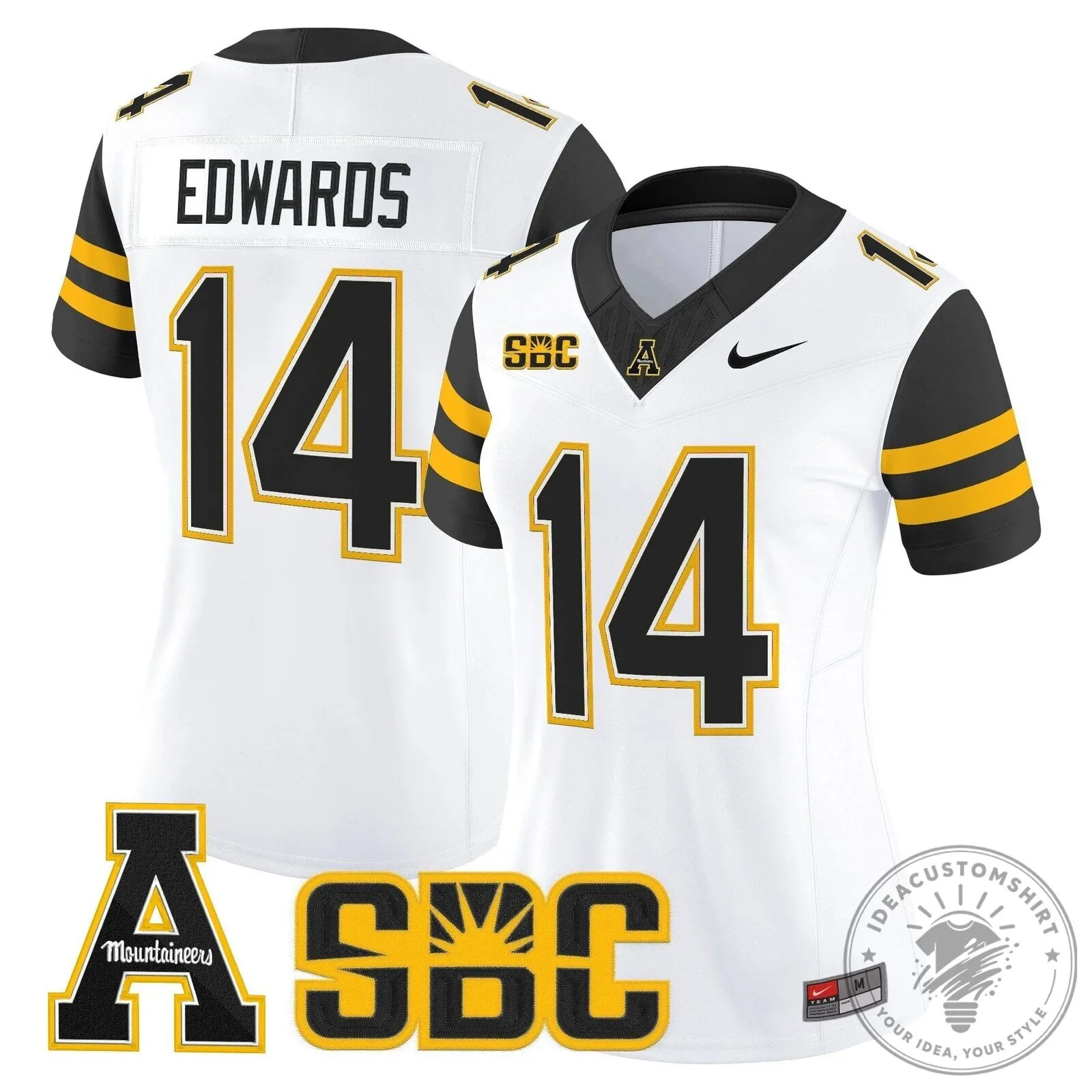 Appalachian State Mountaineers Swann Number 5 Black Football Jersey 54 Appalachian State Mountaineers Swann Number 5 Black Football Jersey