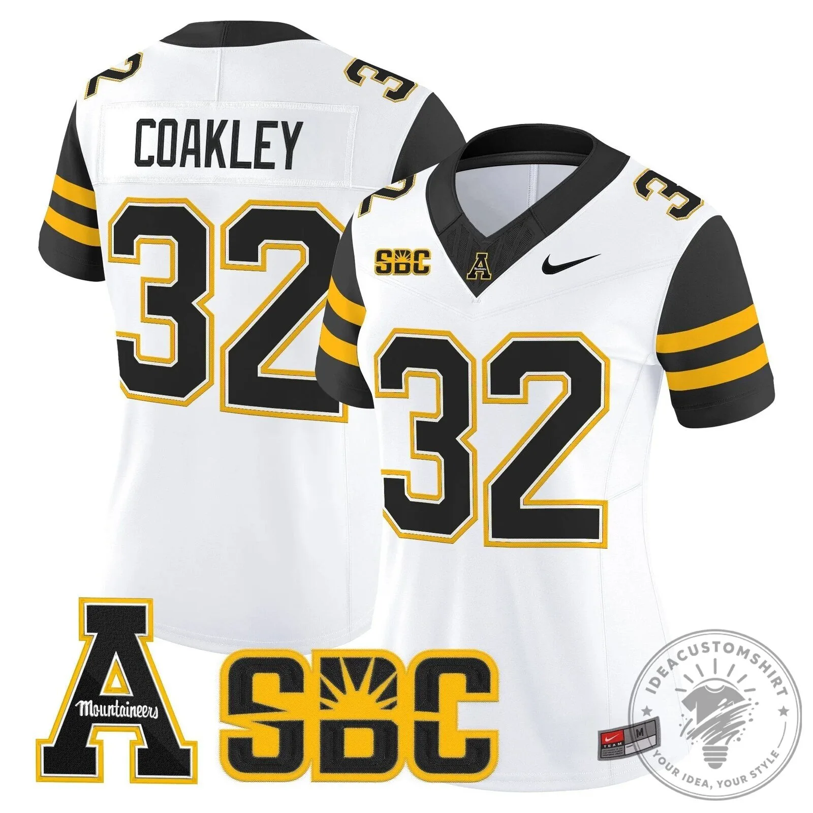 Appalachian State Mountaineers Swann Number 5 Black Football Jersey 55 Appalachian State Mountaineers Swann Number 5 Black Football Jersey