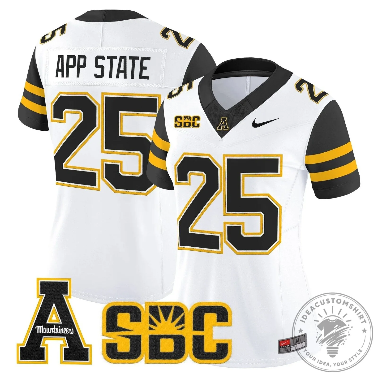Appalachian State Mountaineers Swann Number 5 Black Football Jersey 56 Appalachian State Mountaineers Swann Number 5 Black Football Jersey