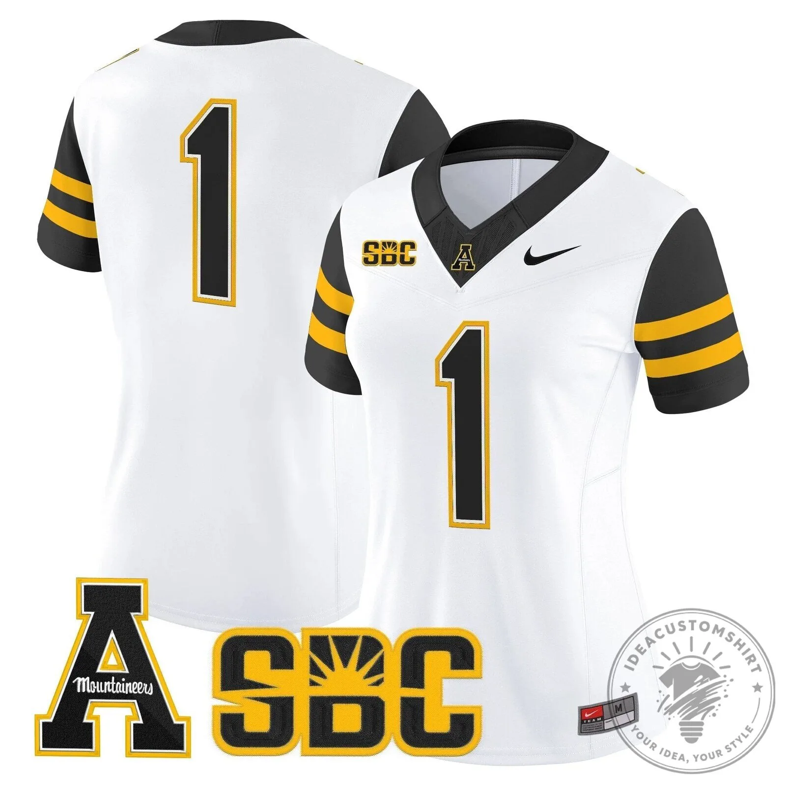 Appalachian State Mountaineers Swann Number 5 Black Football Jersey 57 Appalachian State Mountaineers Swann Number 5 Black Football Jersey