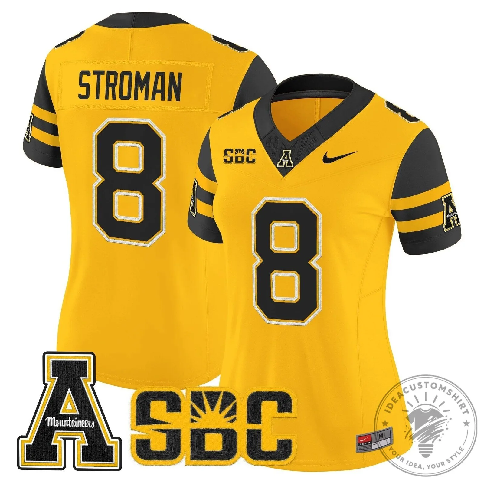 Appalachian State Mountaineers Swann Number 5 Black Football Jersey 61 Appalachian State Mountaineers Swann Number 5 Black Football Jersey