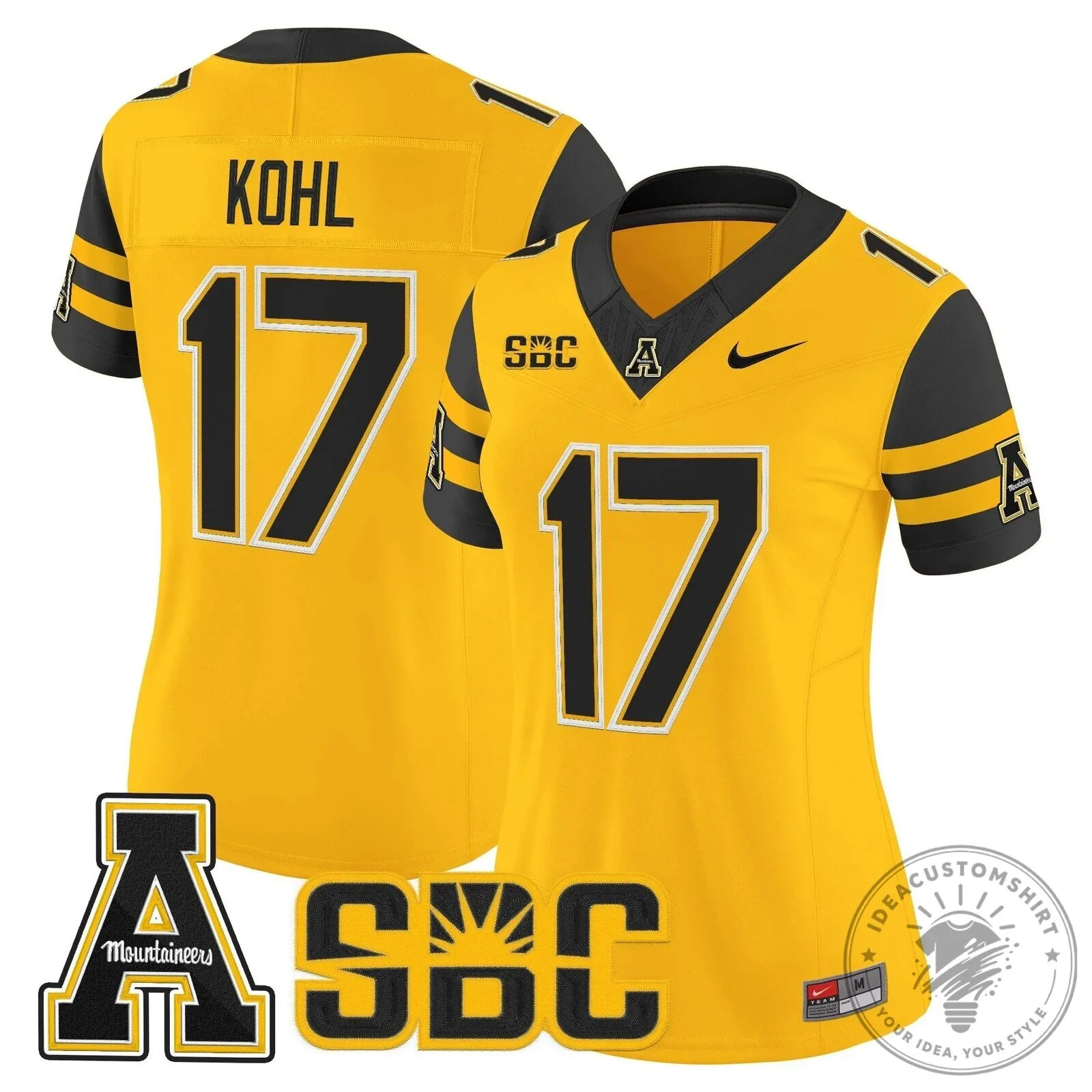 Appalachian State Mountaineers Swann Number 5 Black Football Jersey 62 Appalachian State Mountaineers Swann Number 5 Black Football Jersey