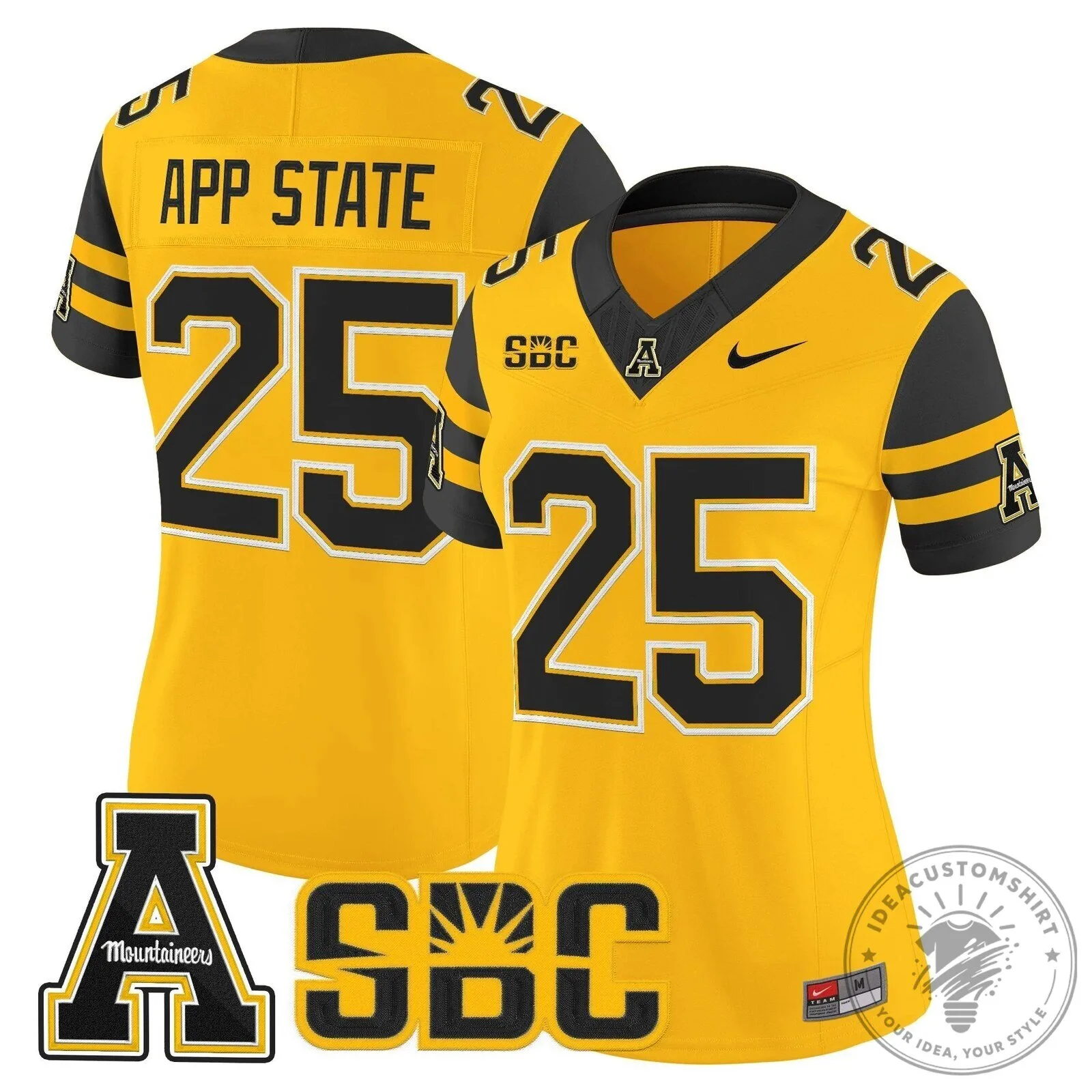 Appalachian State Mountaineers Swann Number 5 Black Football Jersey 65 Appalachian State Mountaineers Swann Number 5 Black Football Jersey