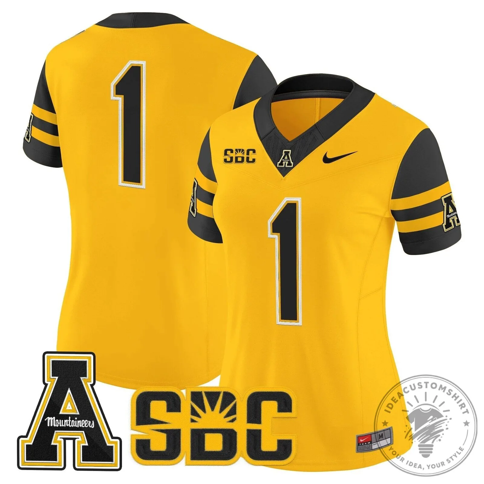 Appalachian State Mountaineers Swann Number 5 Black Football Jersey 66 Appalachian State Mountaineers Swann Number 5 Black Football Jersey