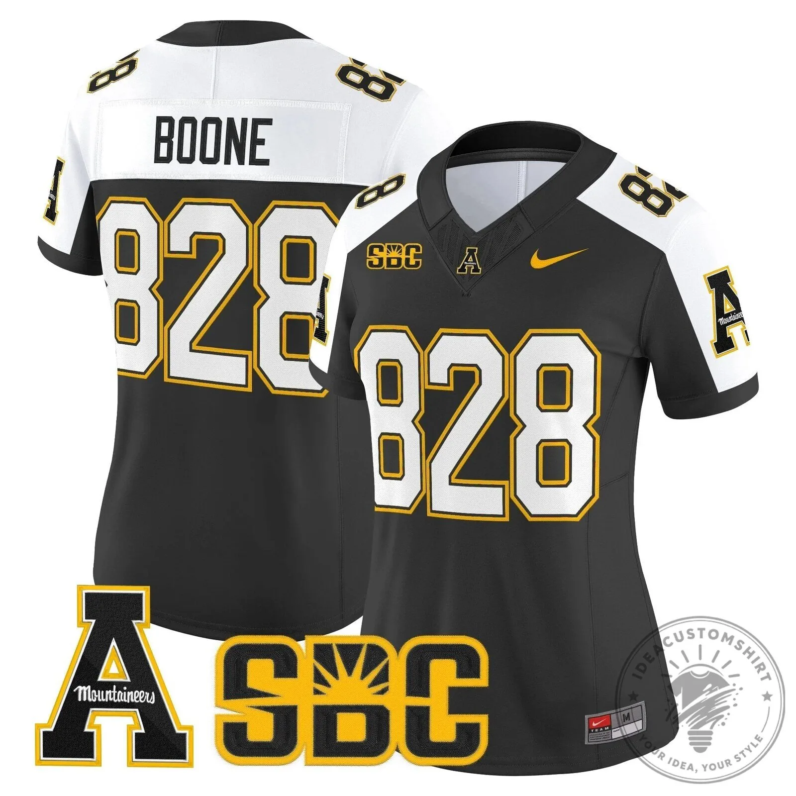 Appalachian State Mountaineers Swann Number 5 Black Football Jersey 68 Appalachian State Mountaineers Swann Number 5 Black Football Jersey