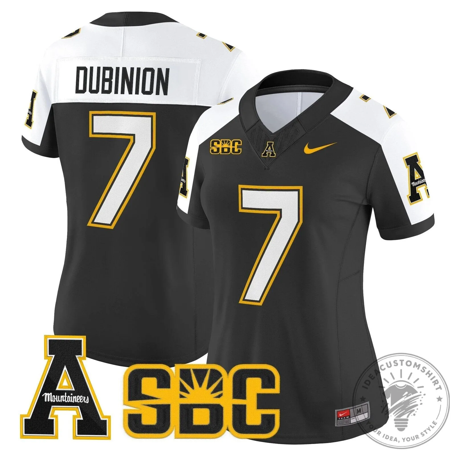 Appalachian State Mountaineers Swann Number 5 Black Football Jersey 69 Appalachian State Mountaineers Swann Number 5 Black Football Jersey